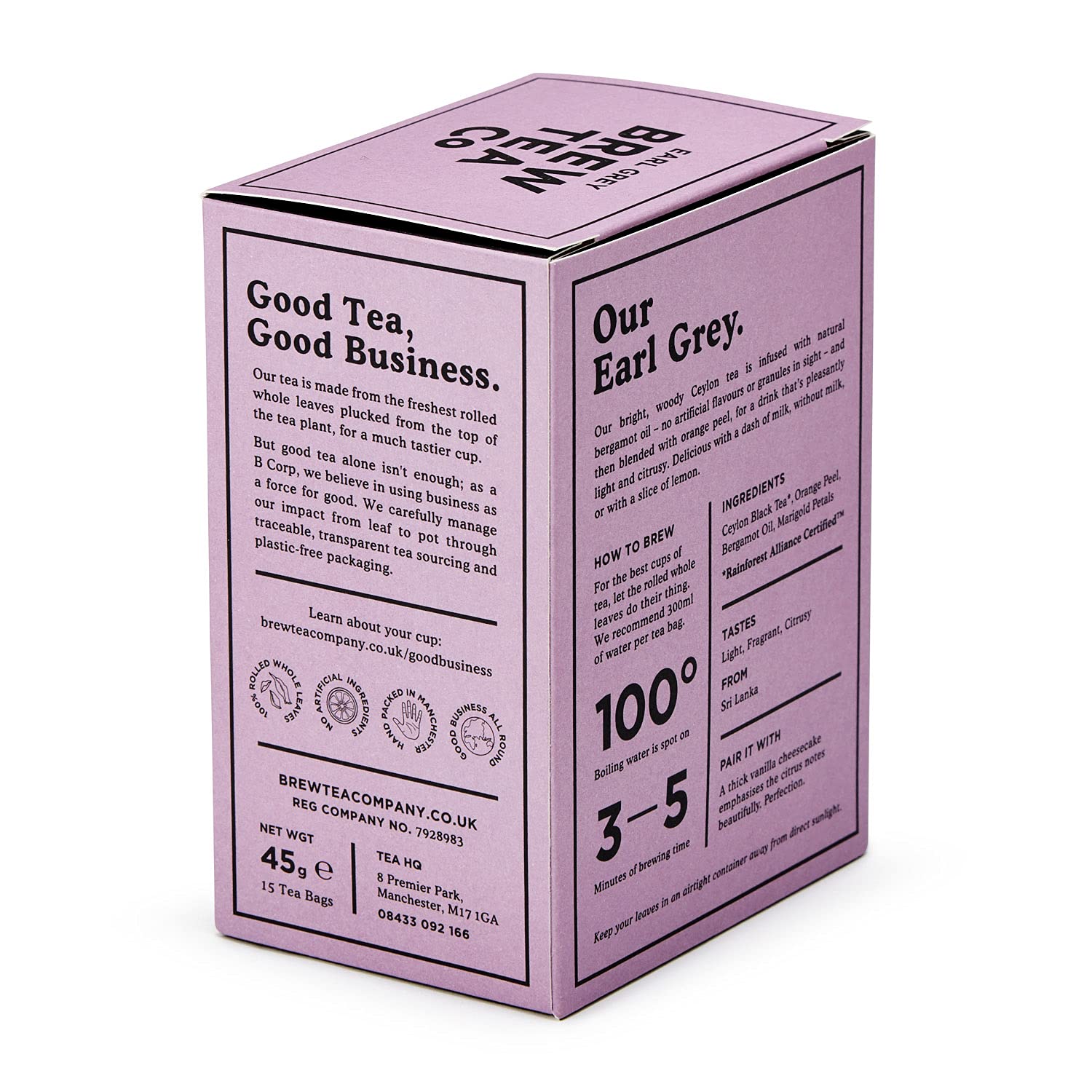 Brew Tea Co – Earl Grey-Ganzblatt-Teebeutel (45 g, 15er-Packung) 3