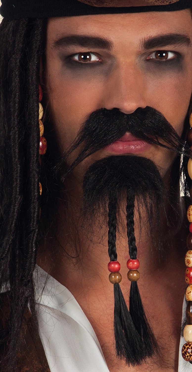 Boland Pirate Moustache and Beard Set - Black, One Size Fits Most Adults