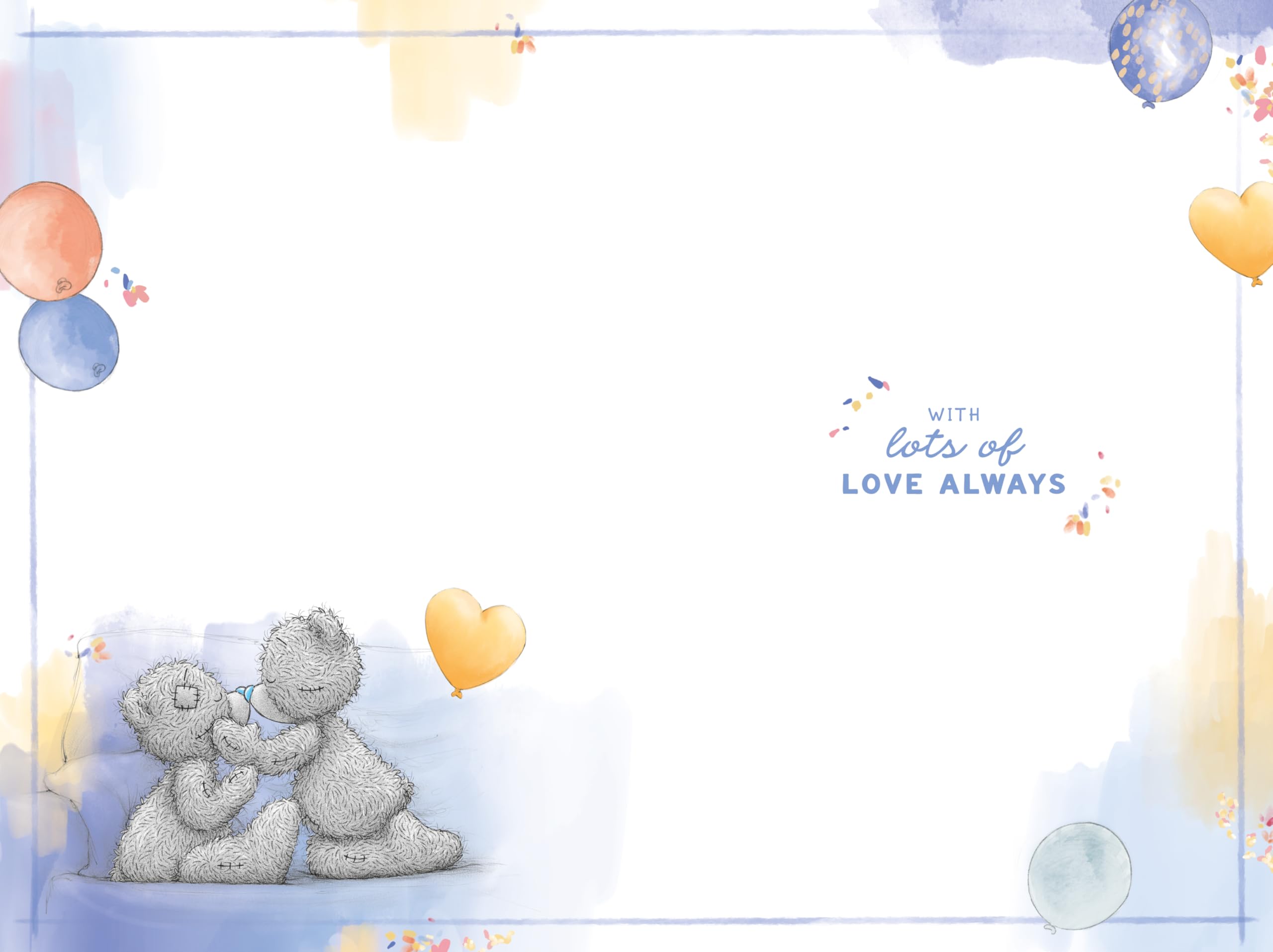 Me To You Bear Tatty Teddy Luxury Gold Foil Birthday Card for Fiance | 6 x 9 Inch