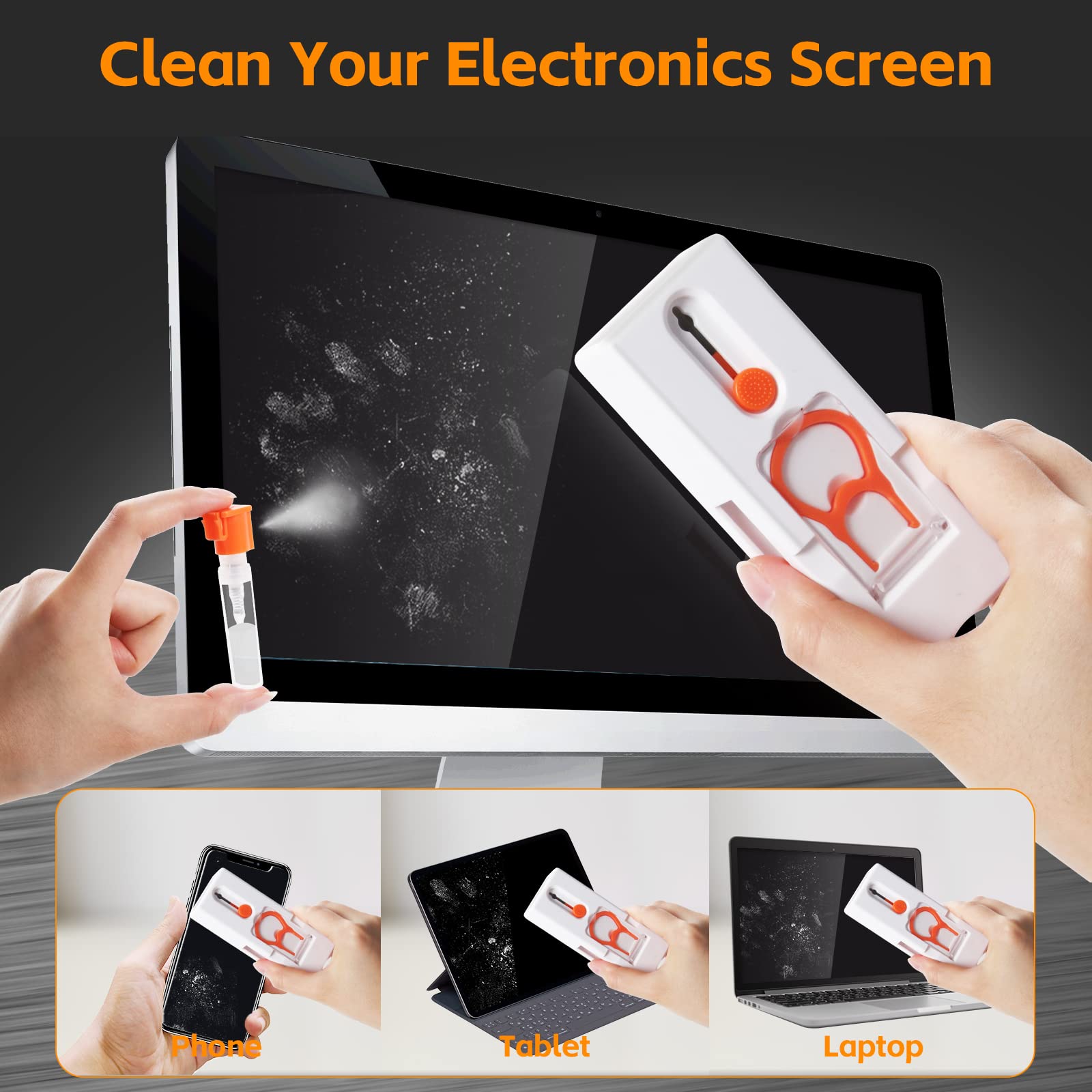 Alyvisun 11 in 1 Multifunctional Keyboard Cleaning Kit for Electronics | Orange 6