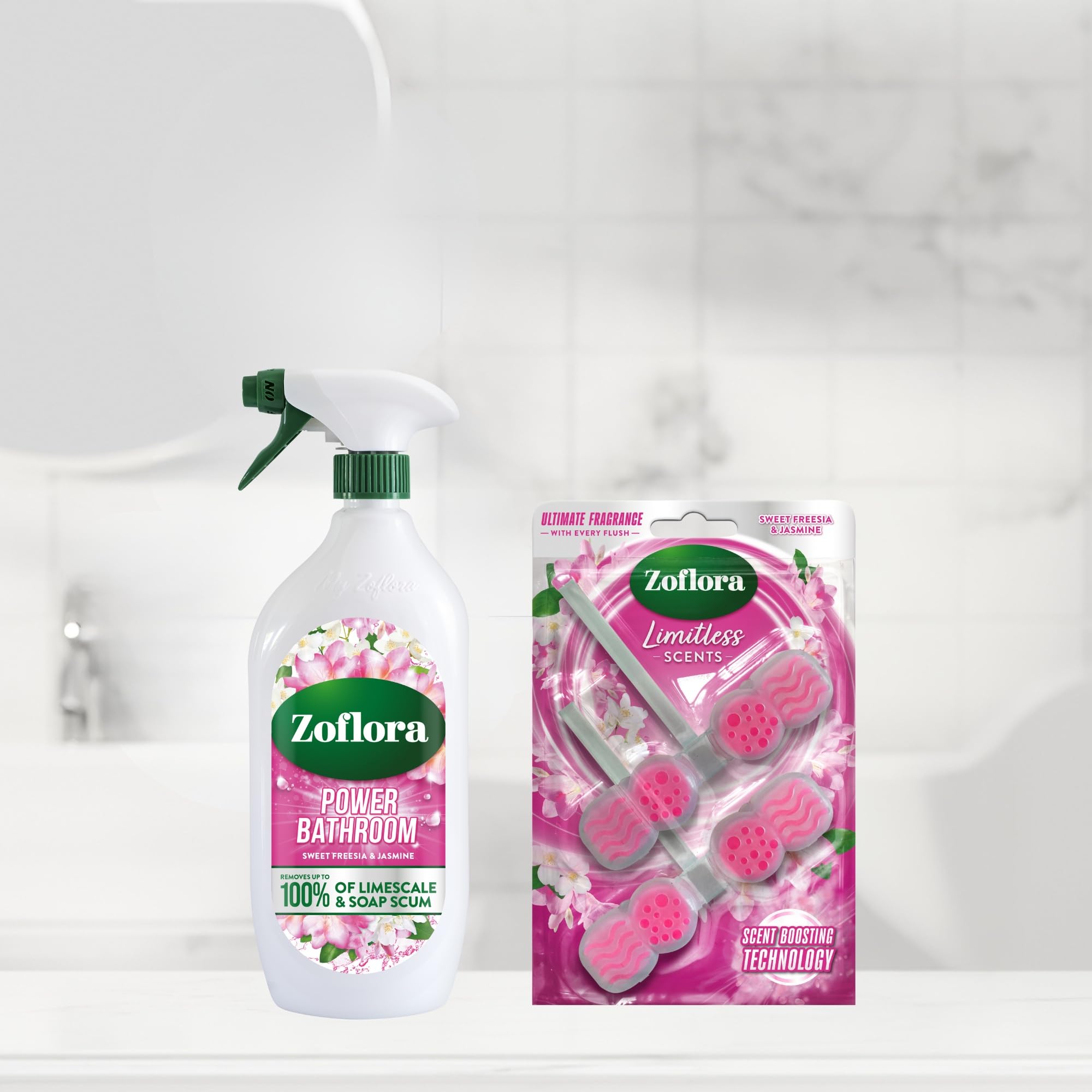 Zoflora Sweet Freesia & Jasmine Power Bathroom Cleaner - Removes Soap Scum & Limescale | 800ml 6