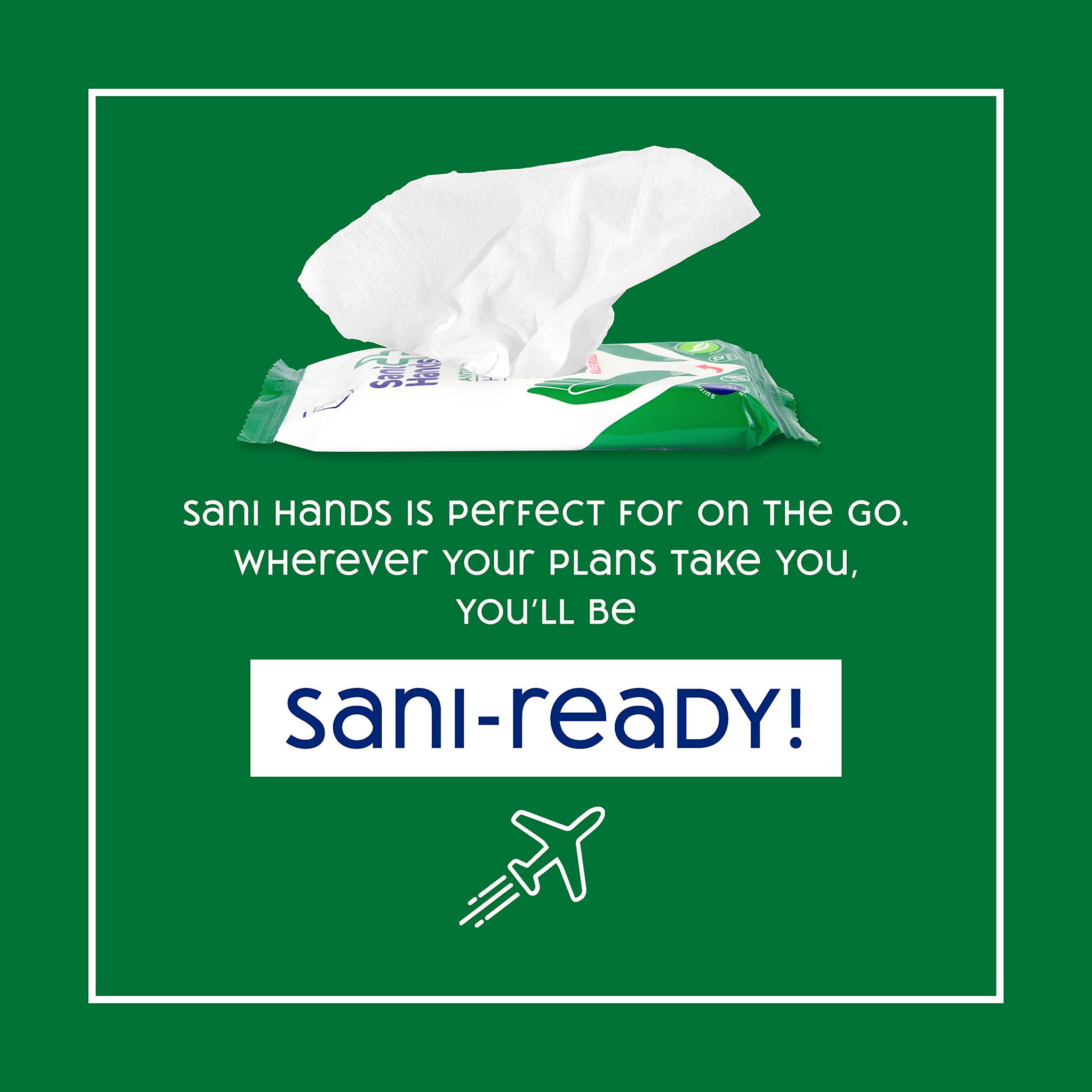 Sani Hands Anti-bacterial Hand Wipes - 120 Count (10 Pack) | Biodegradable | Vitamin E & Aloe Vera 7