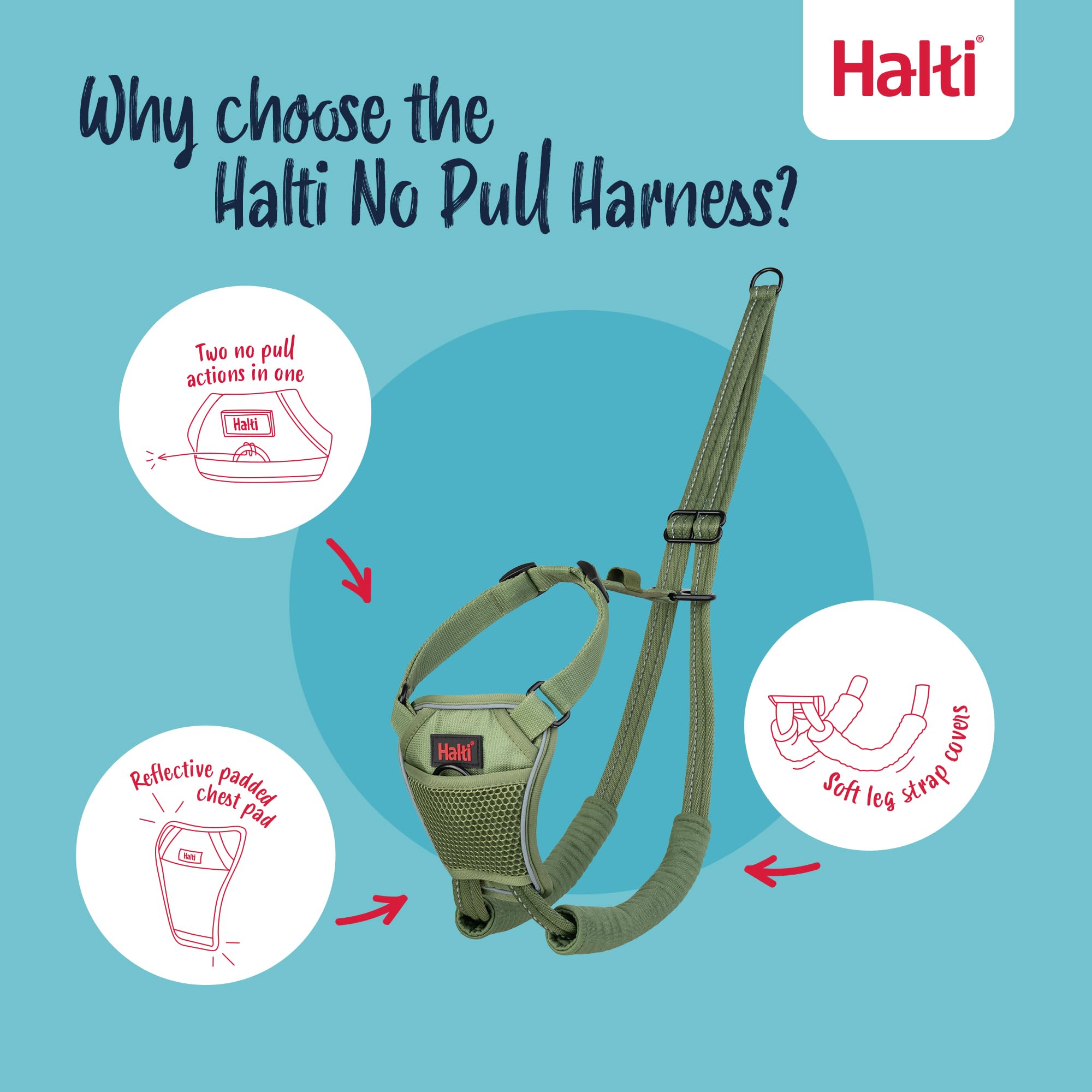 Halti No Pull Harness - Stops Pulling with Front Control Steering | Forest Green | Size M 3