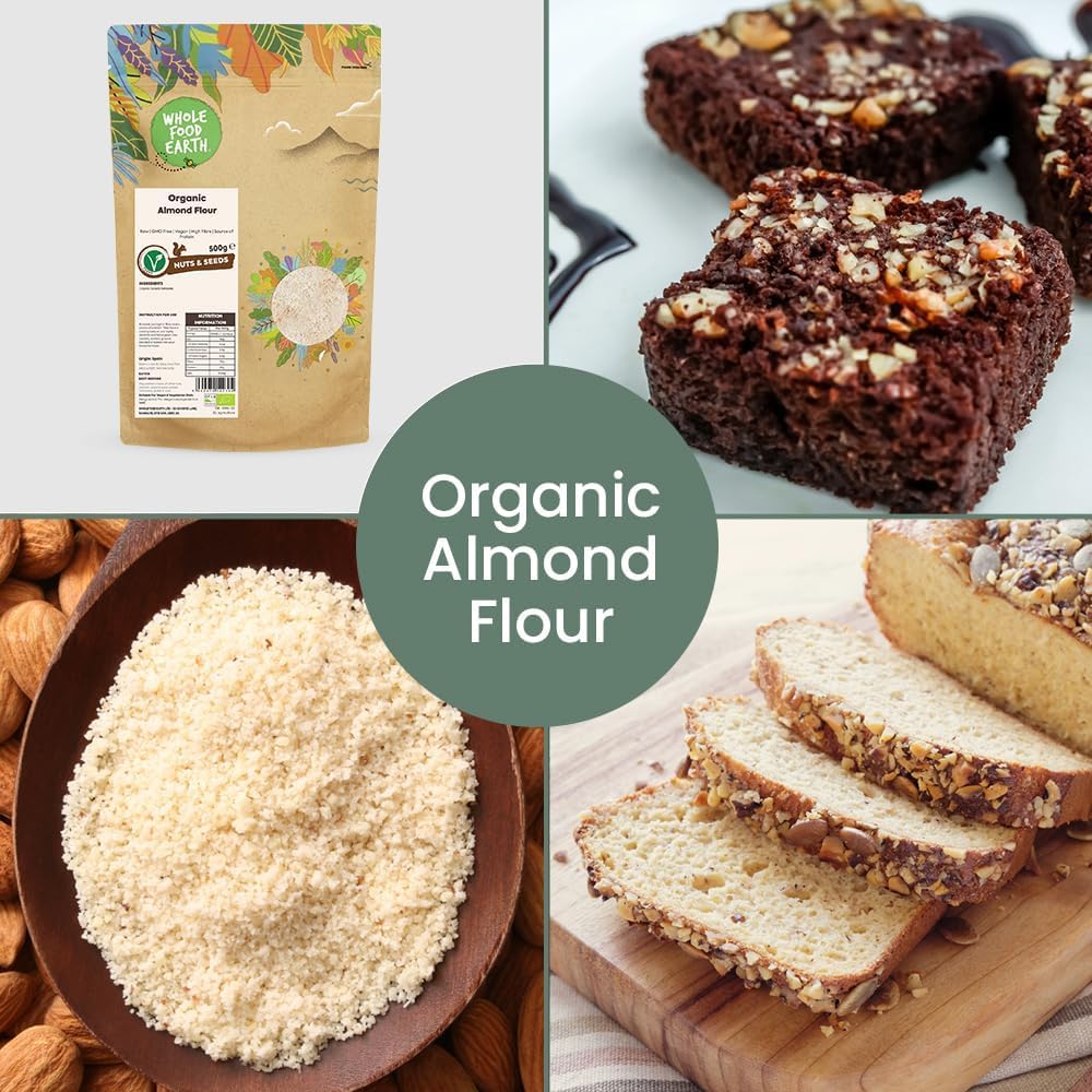 Wholefood Earth Organic Almond Flour - Raw, GMO Free | 1 kg 4