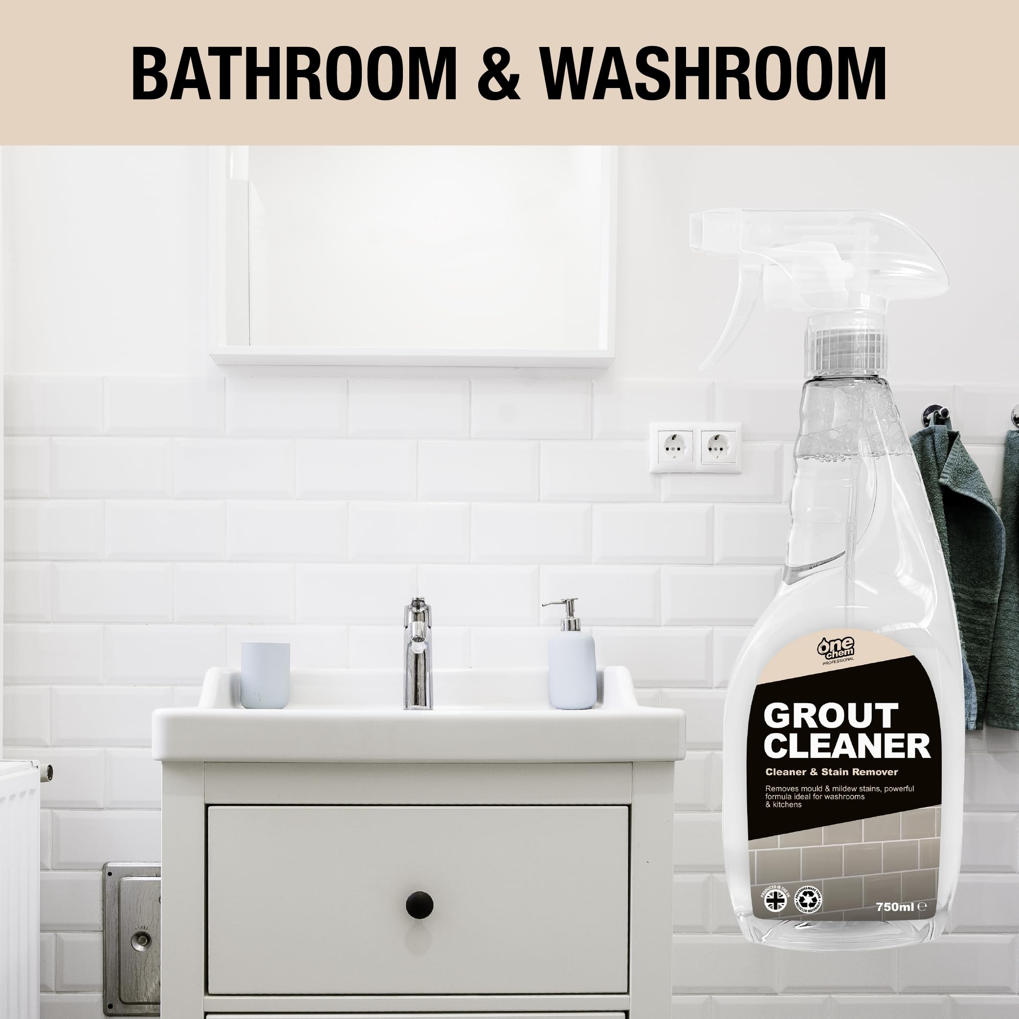 One Chem Professional Tile and Grout Cleaner - Removes Mold & Mildew | 750ml Liquid 3