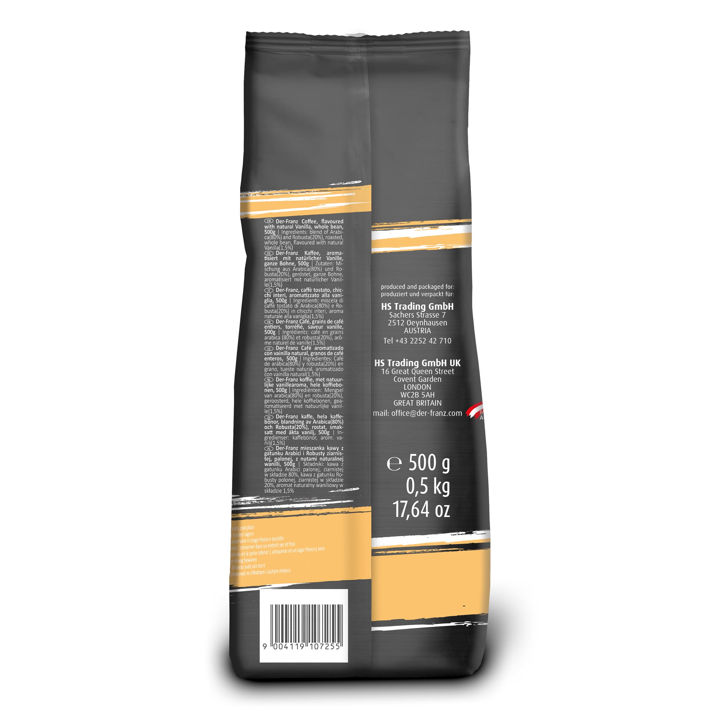 Der-Franz Kaffee aromatisiert mit natürlicher Vanille, gemahlen, 2 x 500 g 3