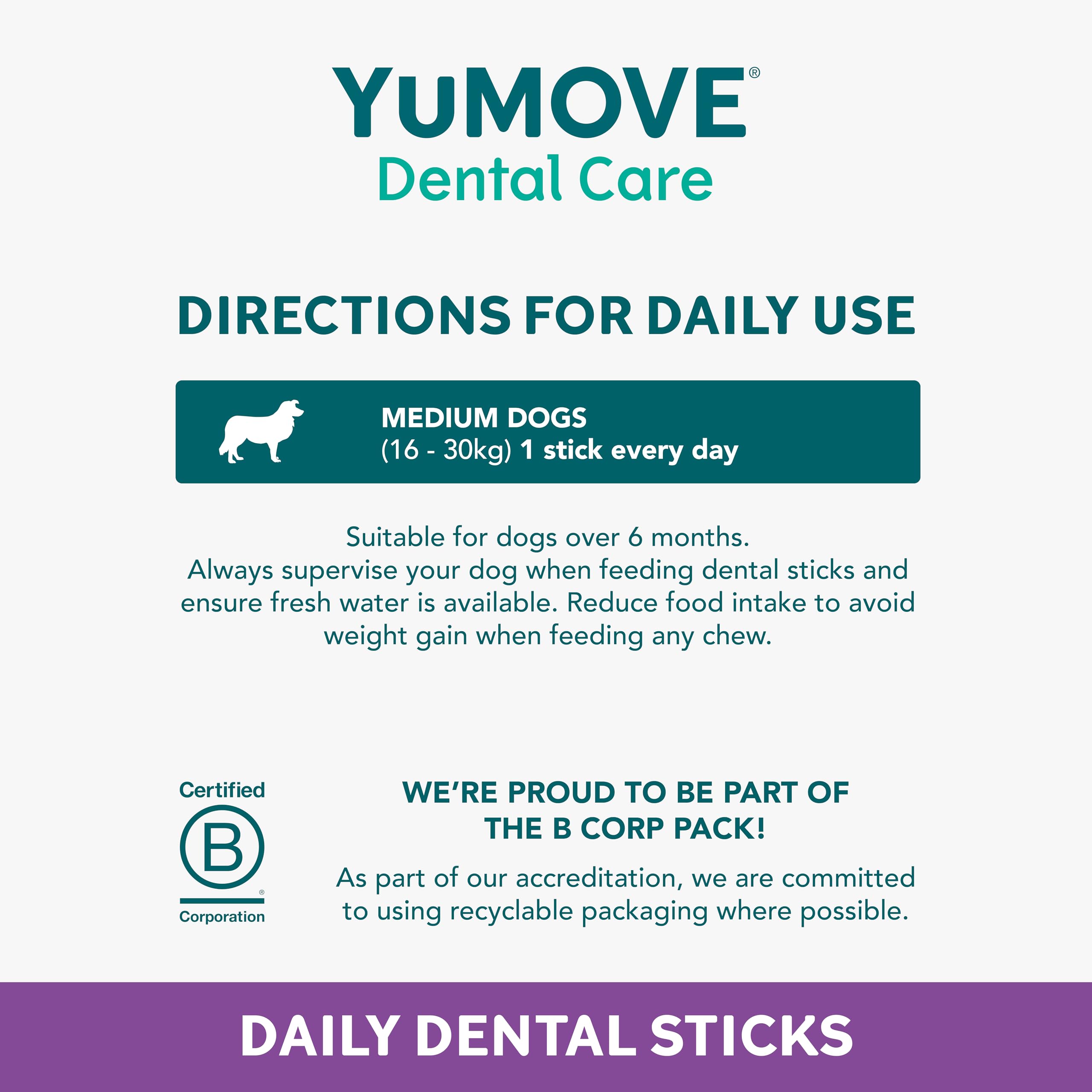 YuMOVE Daily Clean Dental Sticks for Medium Dogs - 7 Count Pack | Cleans Teeth & Freshens Breath 5