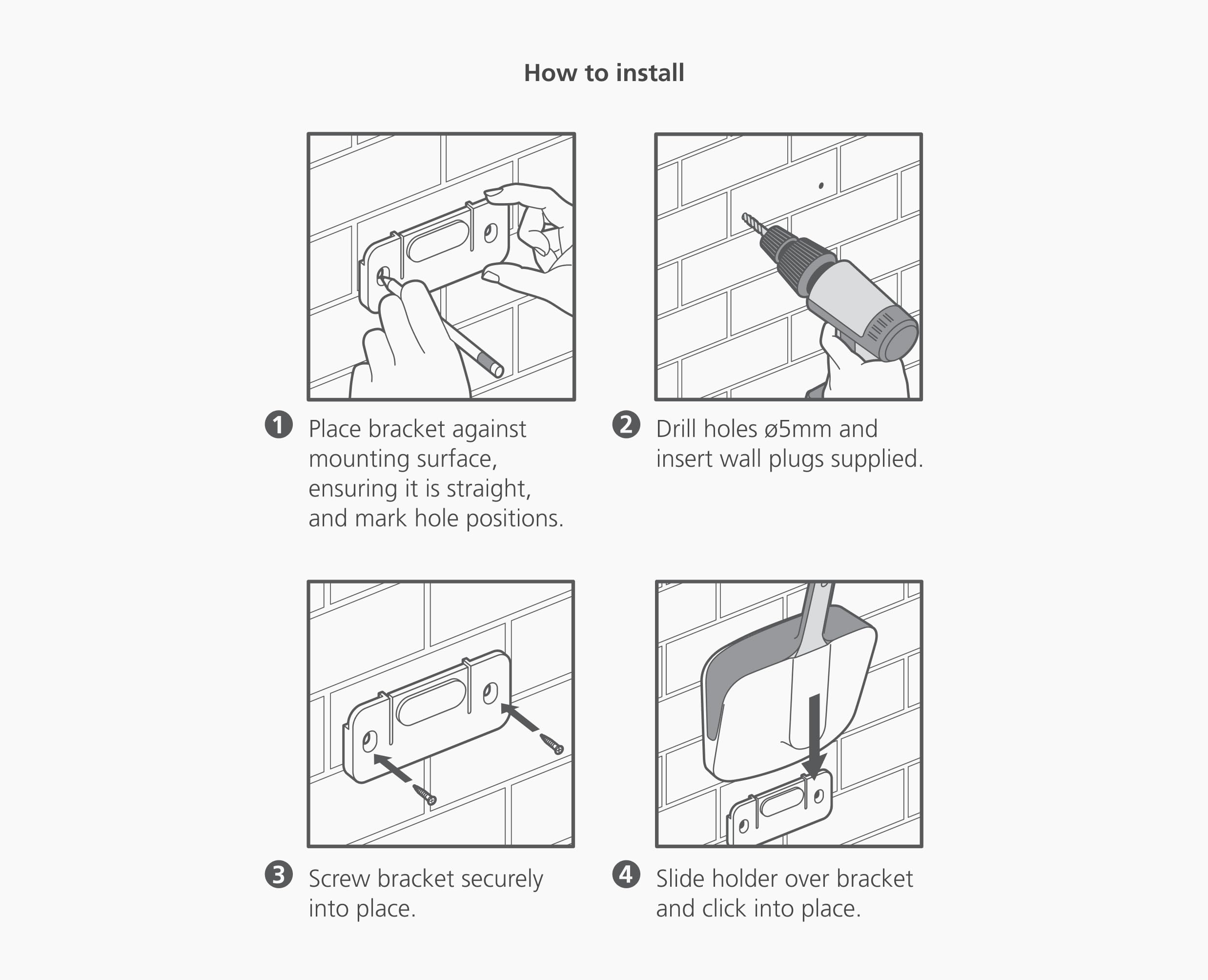 Joseph Joseph CleanTech Wall-mounted Dustpan & Brush Set | Stone Color | Rubber Edge 5