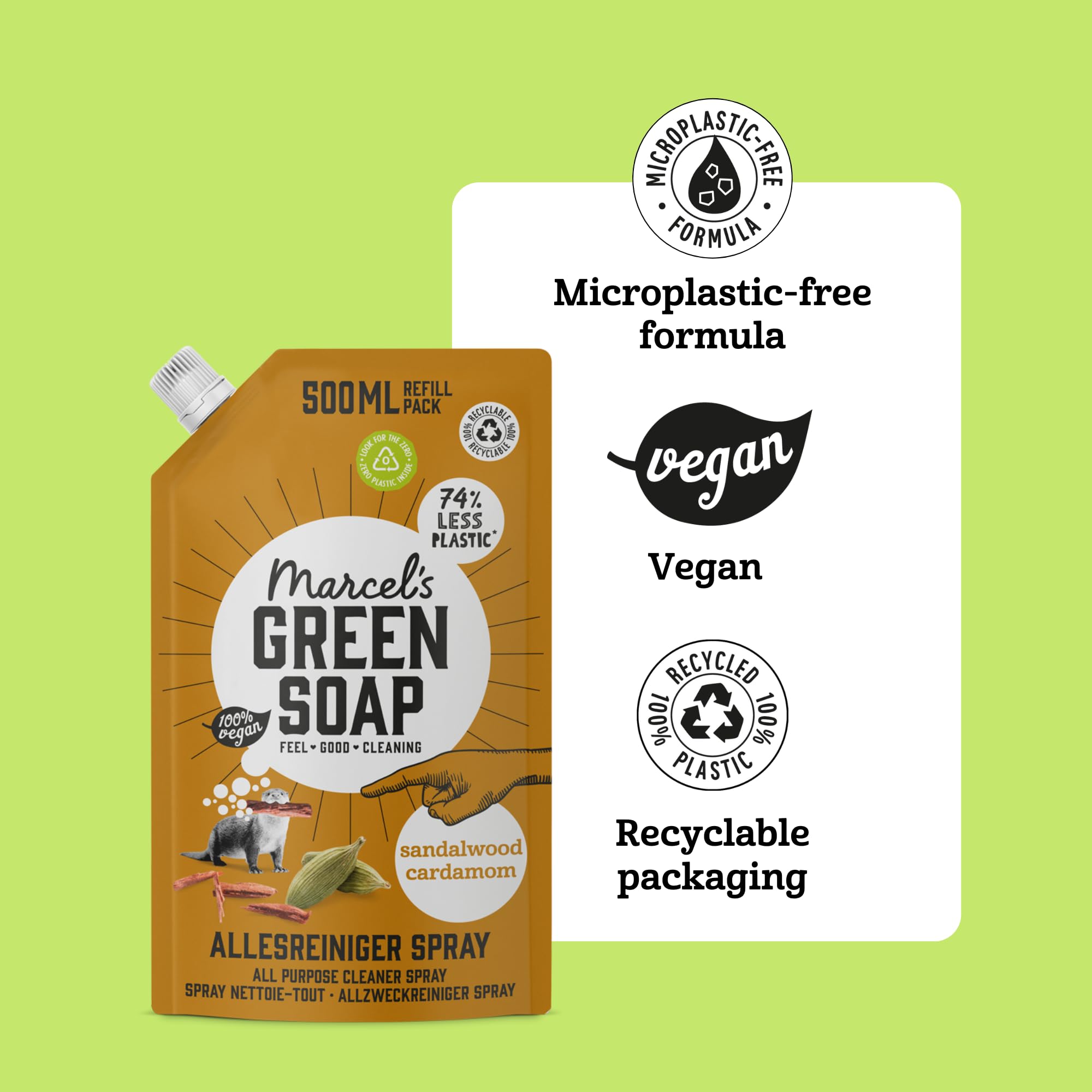 Marcel's Green Soap All Purpose Cleaner Refill - Sandalwood & Cardamom Scent | 500 ml 3