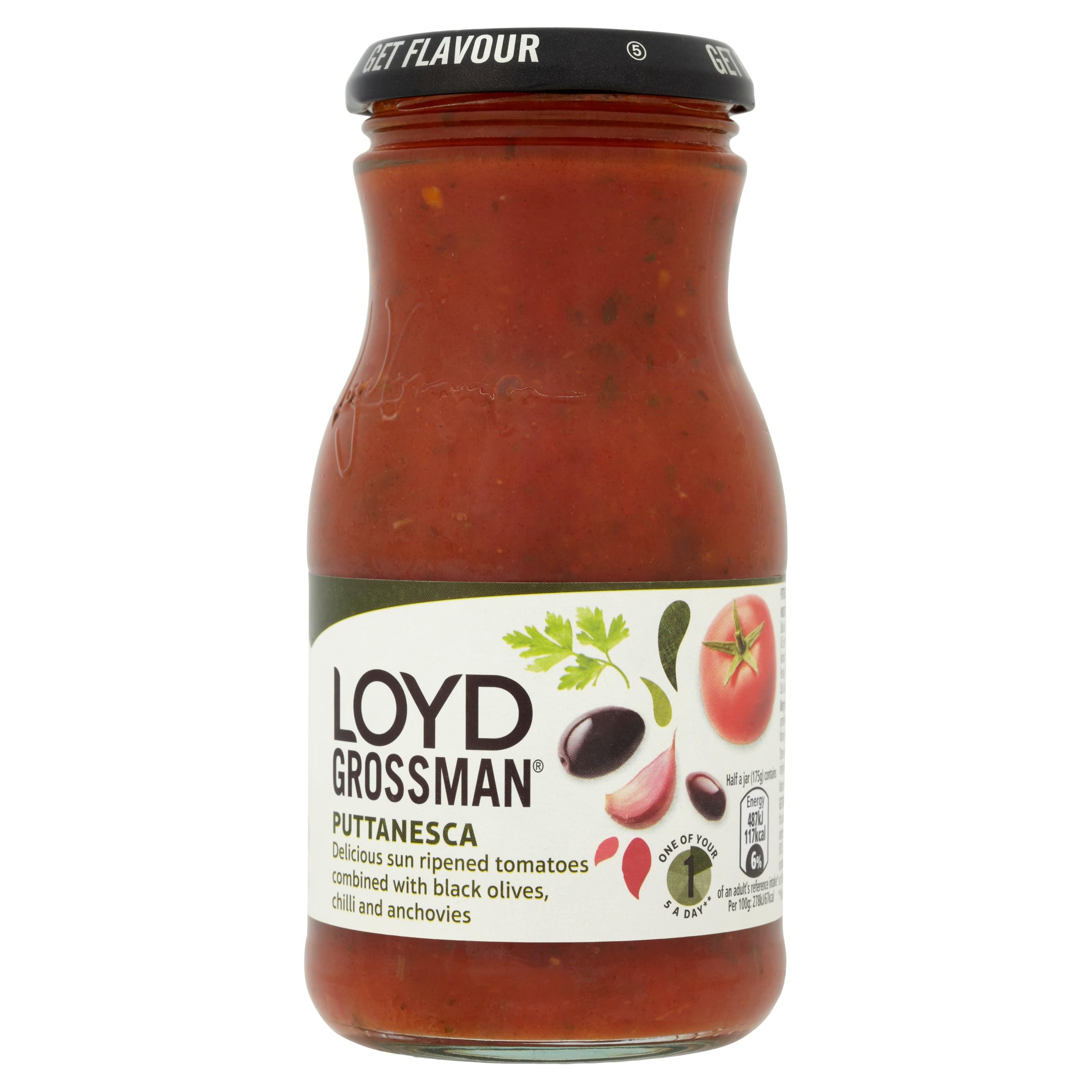 Loyd Grossman Italian Puttanesca Sauce - Tomato, Olive & Anchovy Infusion | 350g Jar 3