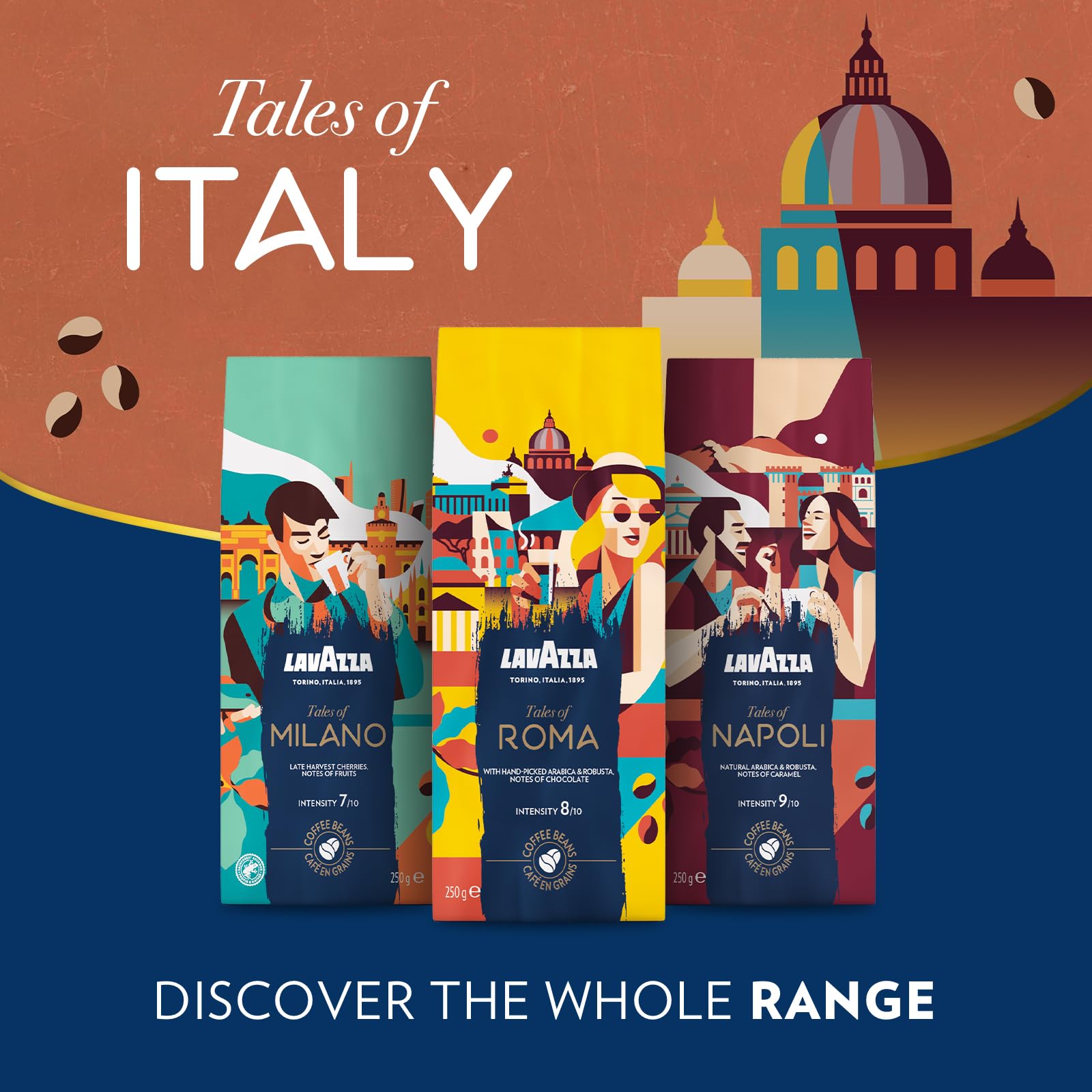 Lavazza Tales of Italy Napoli - Whole Coffee Beans 250g Soft Pack