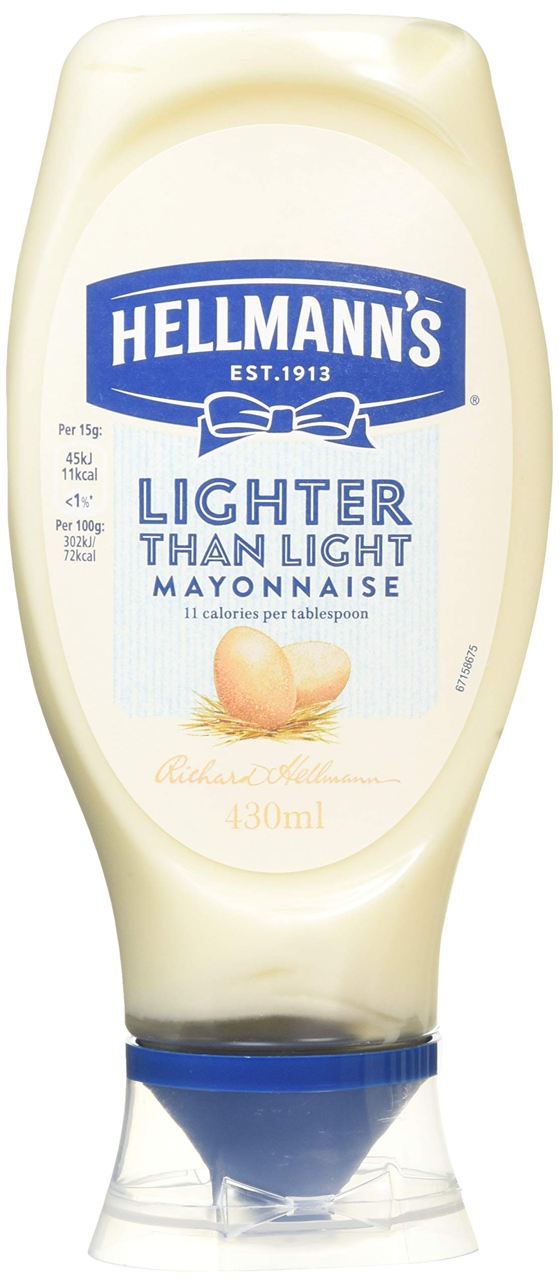 Hellmann's Lighter than Light Mayonnaise – 100 % recycelte Plastikflasche