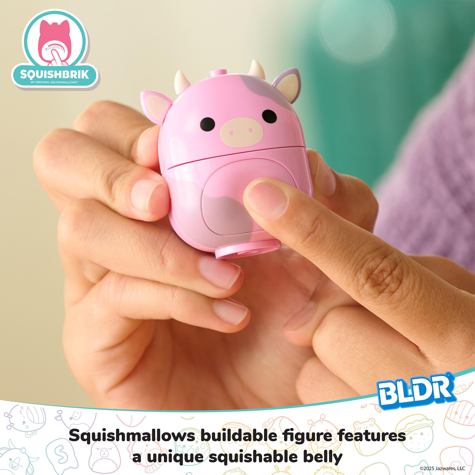 BLDR Squishmallows Patty’s Farmers Market Building Set - 136-Piece Playset with Patty the Pink Cow Figure 3