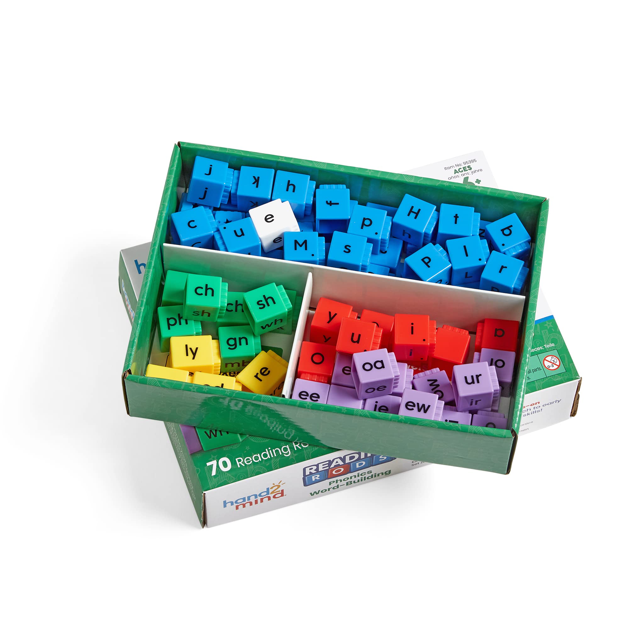 hand2mind Reading Rods Phonics Word-Building Set | Ages 5+ | 70 Rods 9
