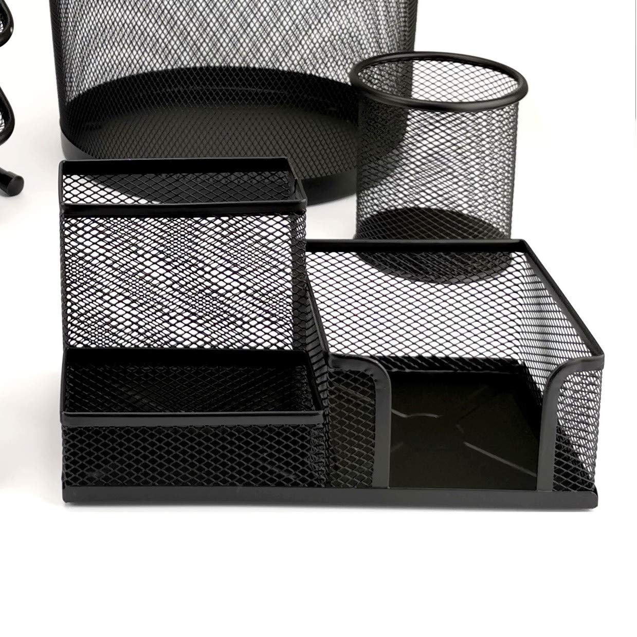 Leviatan Metal Desk Organizer - 3 Compartments | Black | Tabletop Mount 4