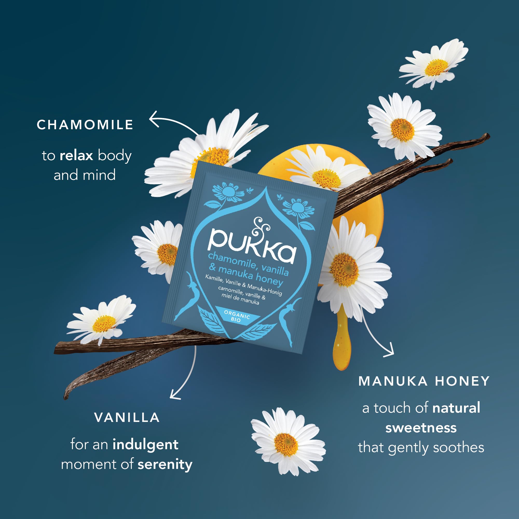 Pukka Herbs Chamomile Vanilla Manuka Honey Organic Herbal Tea - 80 Count (Pack of 4) - Promotes Relaxation 4
