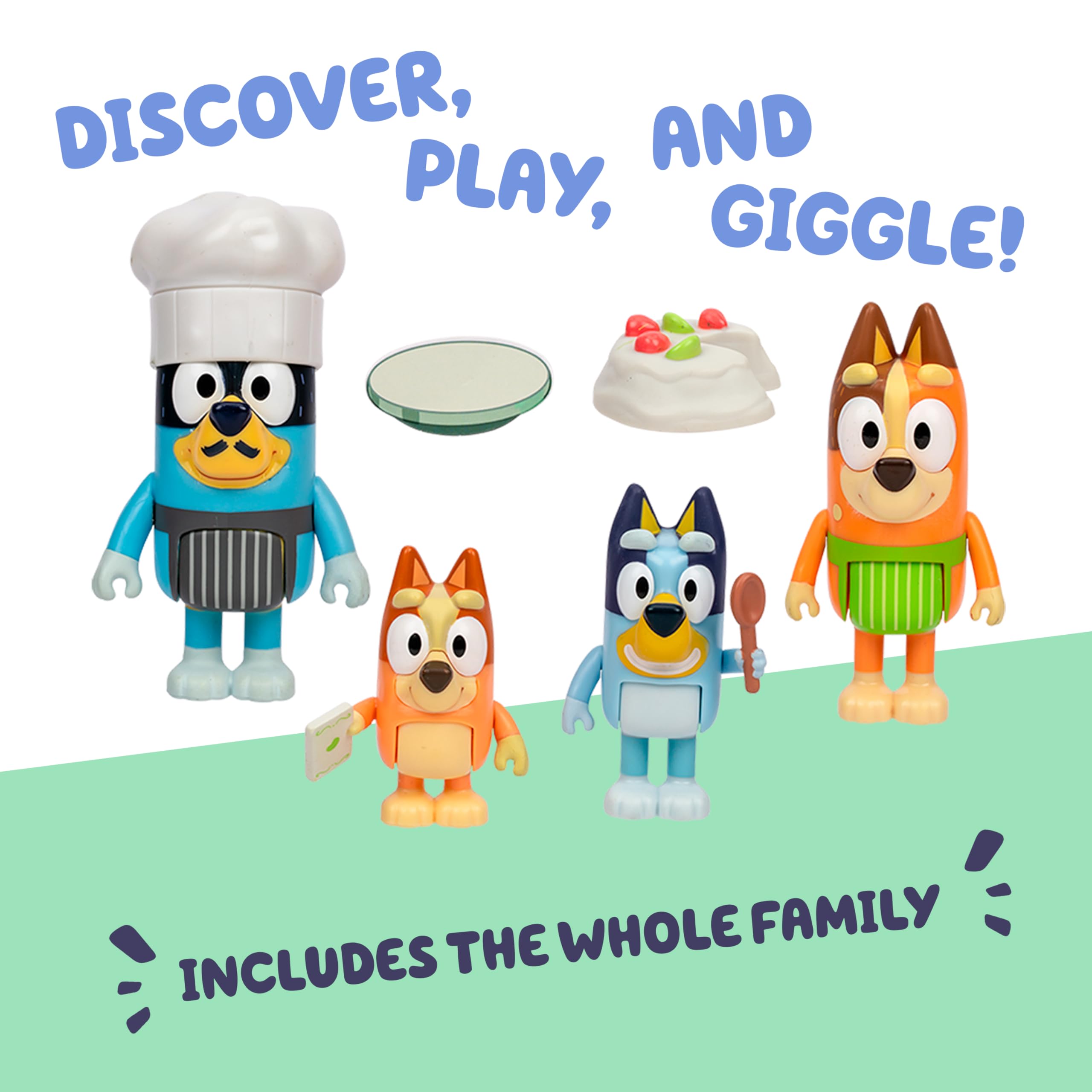 Bluey It's Time For Pavlova 4 Pack Figure Set - 2.5-3 Inches Tall | Articulated Limbs 3