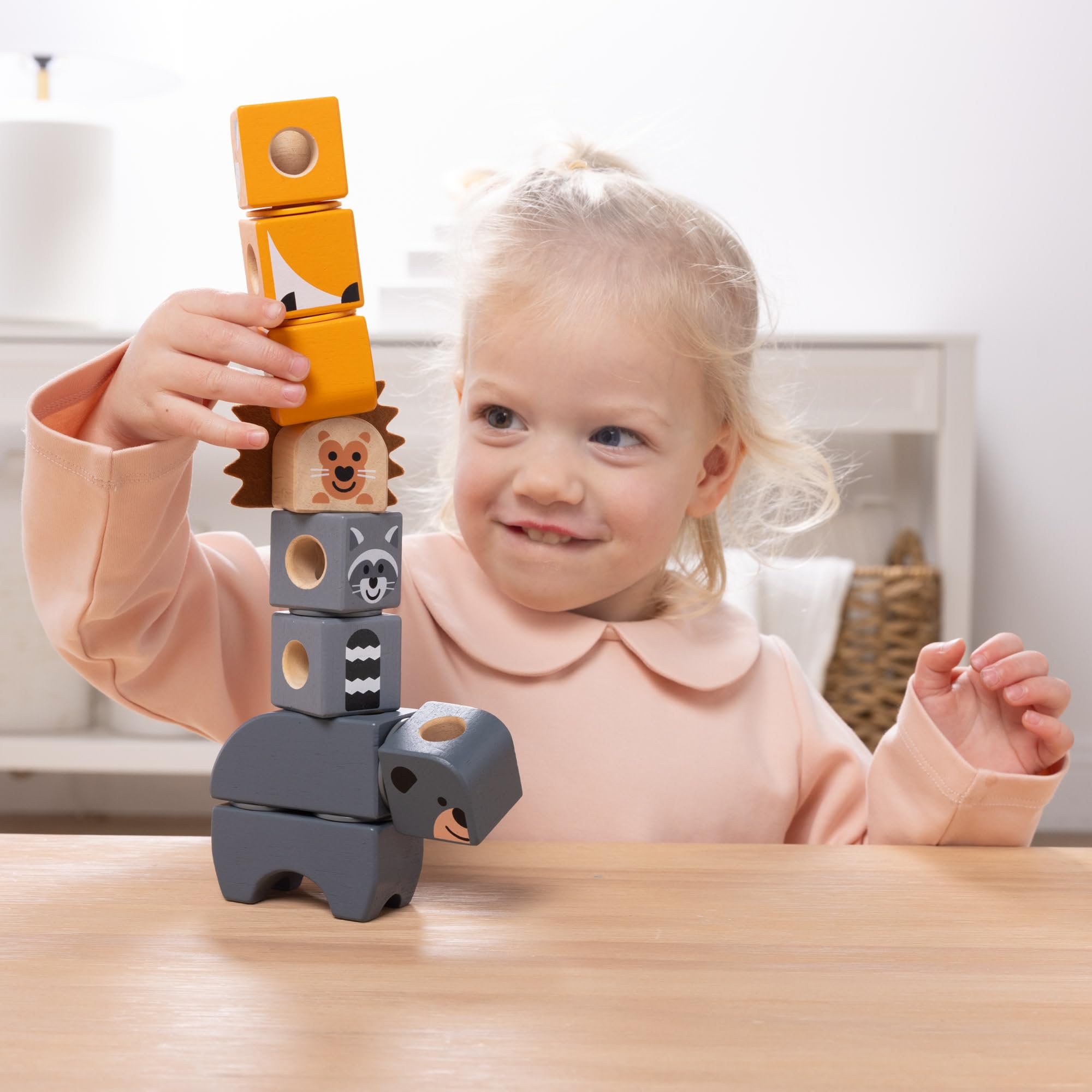 Melissa & Doug Blockables Woodland Friends Snap And Play Building Set | Ages 2-7 | 16 Pieces
