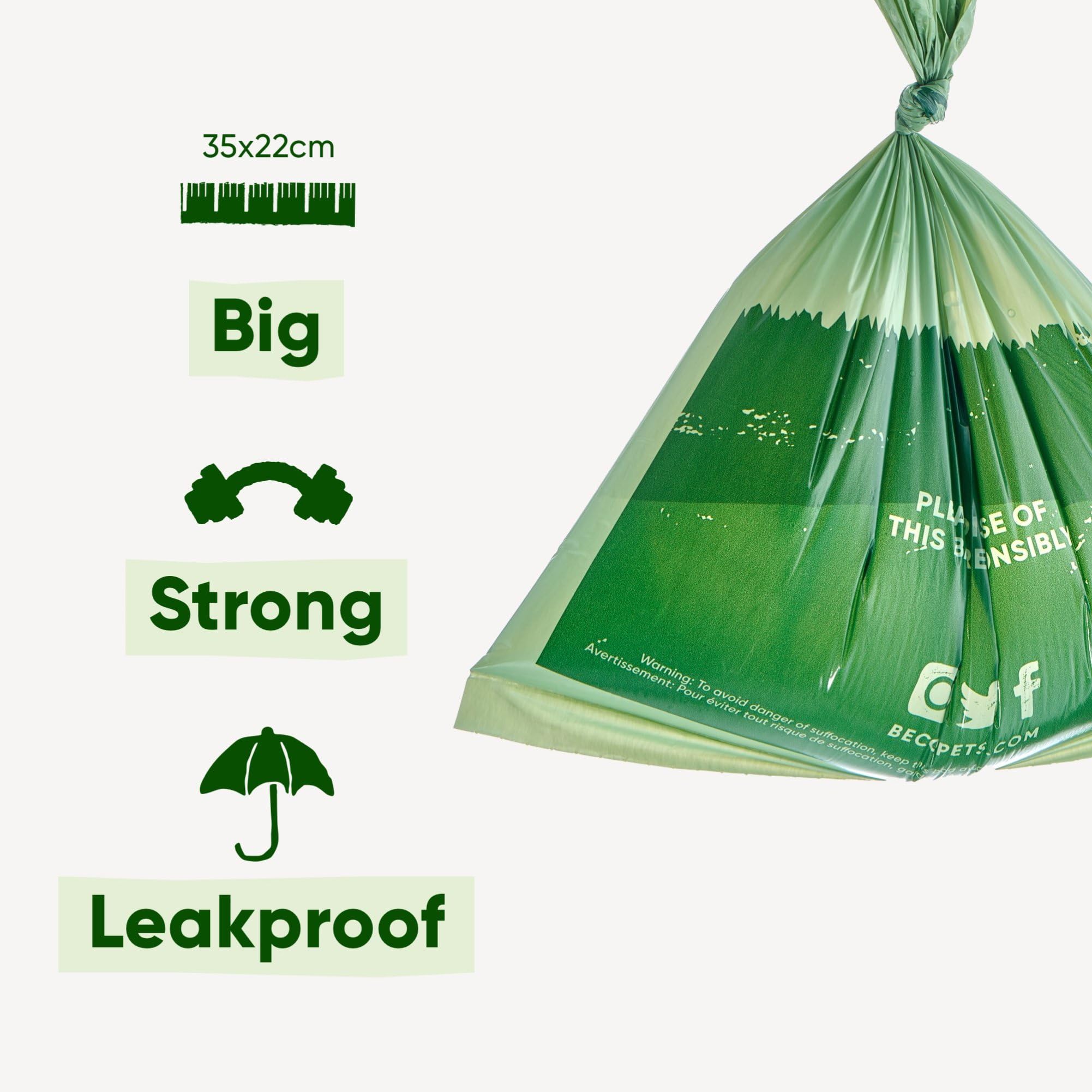Beco Dog Poo Bags - 720 Count Unscented Bags | 94% Recycled Plastic | Leakproof
