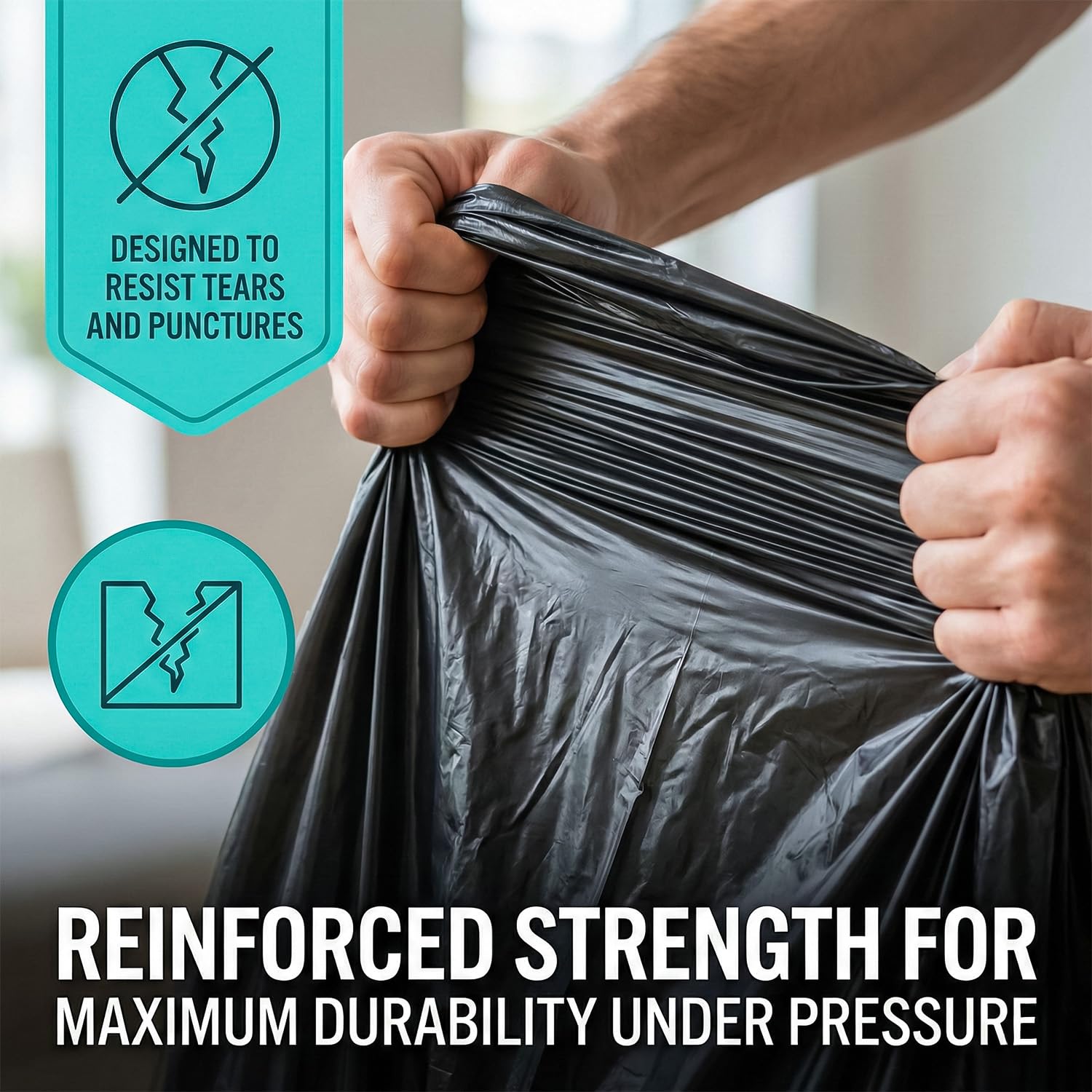 Roe Tenpo Black Bin Bags - 20 Pack, 75L Capacity, 30 Micron Strength | Recyclable 7