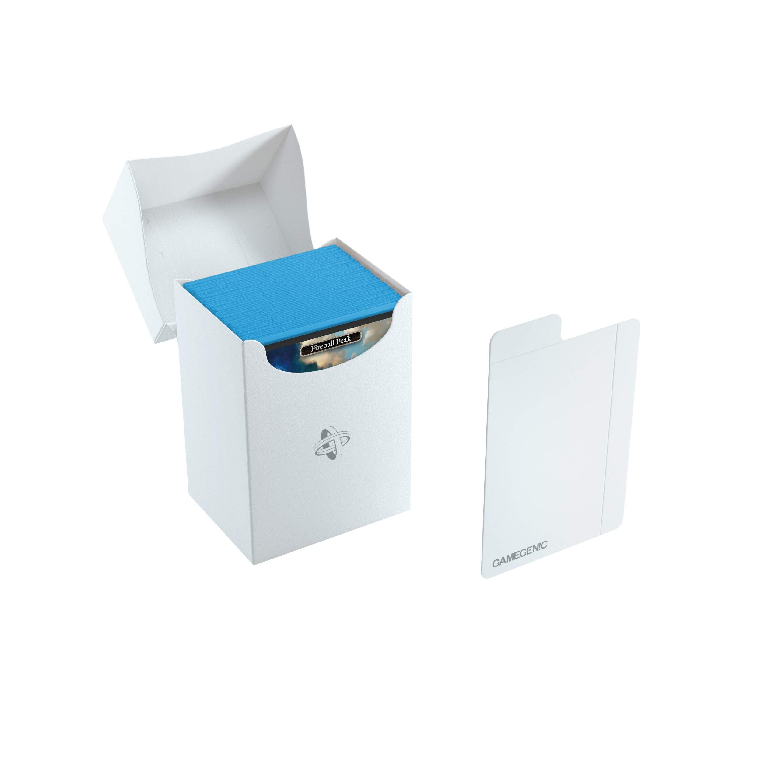 Gamegenic 80-Card Deck Holder - White TCG Box with Cobra Neck Closure for Double-Sleeved Cards 6