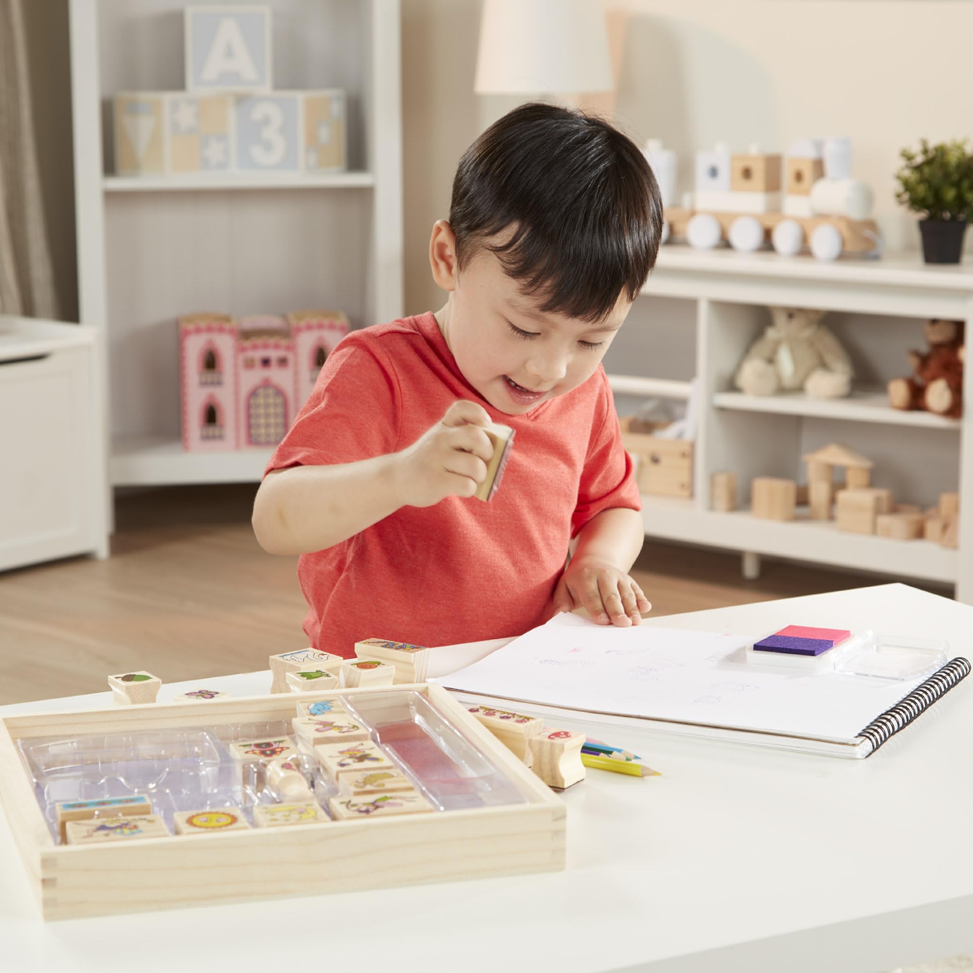 Melissa & Doug Stamp-a-Scene Fairy Garden Stamp Set | Ages 4+ | Multicolor