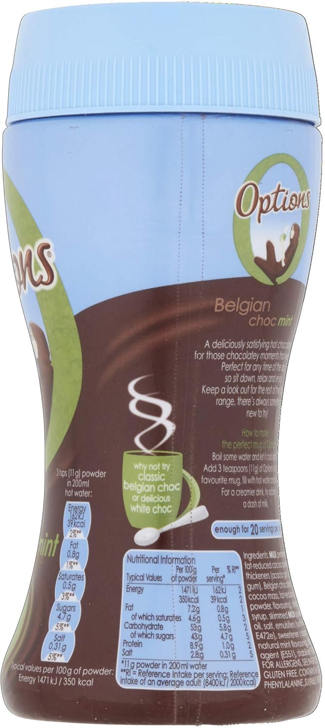 Twinings - Options Mint Heiße Schokolade (6 x 220 g Gläser)