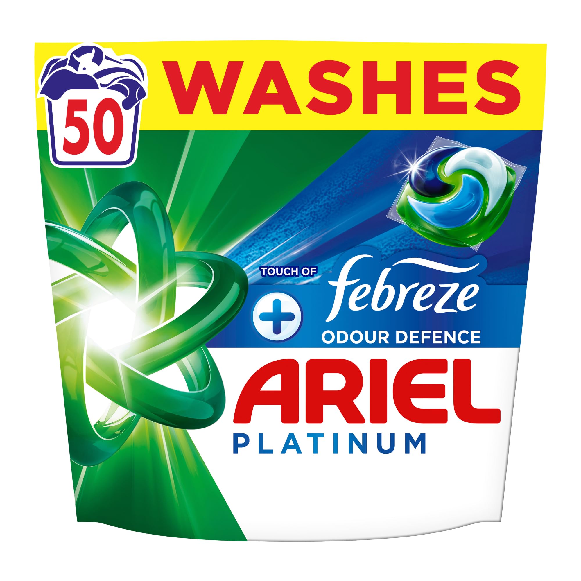 Ariel Platinum PODS Washing Liquid Laundry Detergent Capsules - 50 Washes, Floral Scent