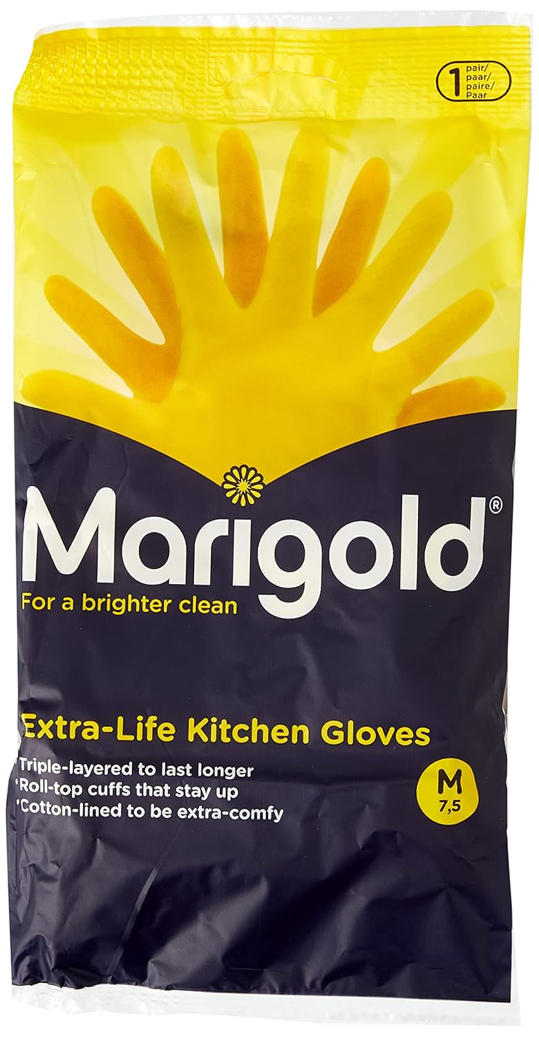 Marigold - Extra-Life Kitchen Gloves Medium, 6-Pack Bundle, Yellow 2