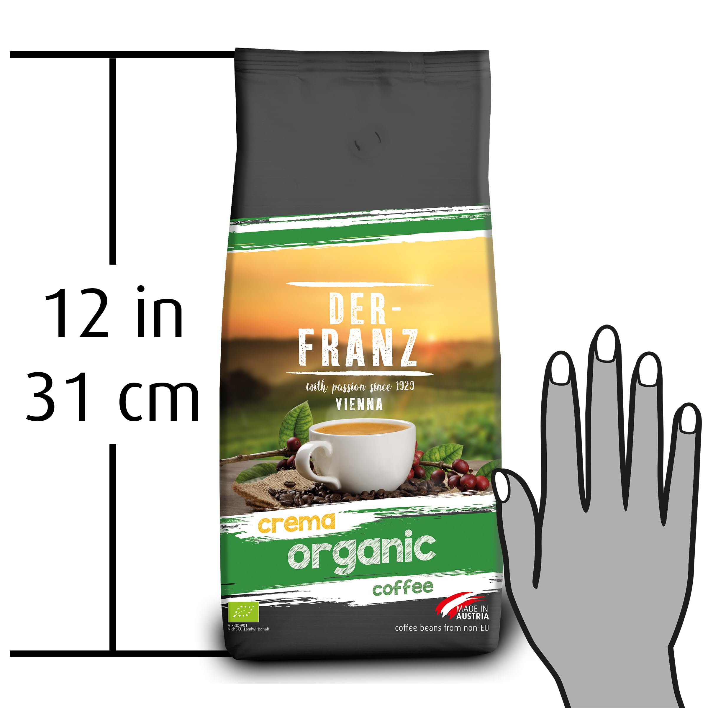 Der-Franz Crema Organic Ground Coffee - 100% Arabica | Intensity 4/5 | 1 kg 7