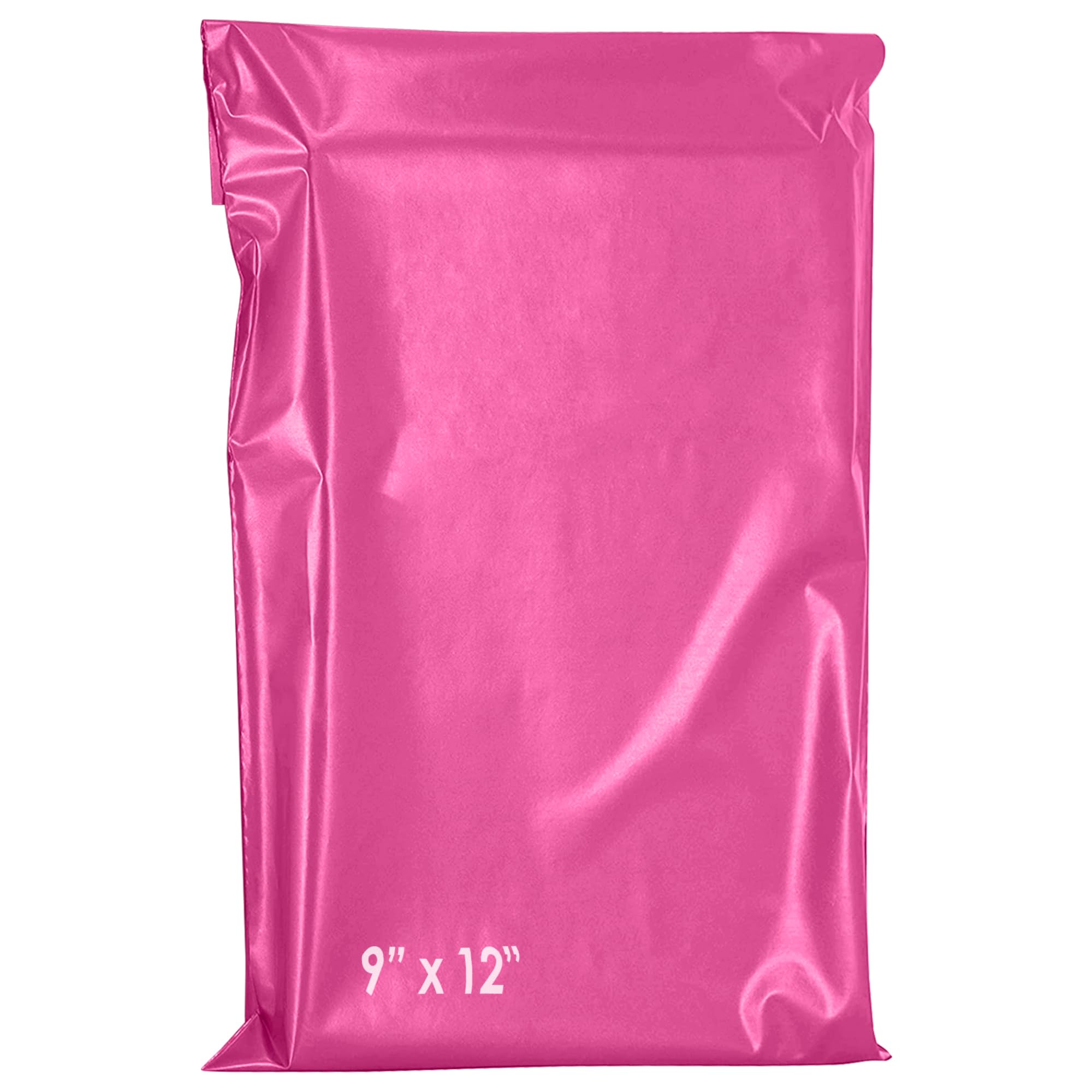 YUNJU 60 Pack Hot Pink Plastic Mail Bags - 17x24 Inch Self-Seal for Shipping & Postal Use