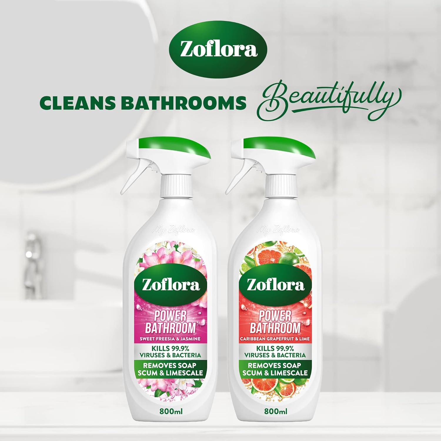 Zoflora Caribbean Grapefruit &amp; Lime Power Badreiniger 800ml 3