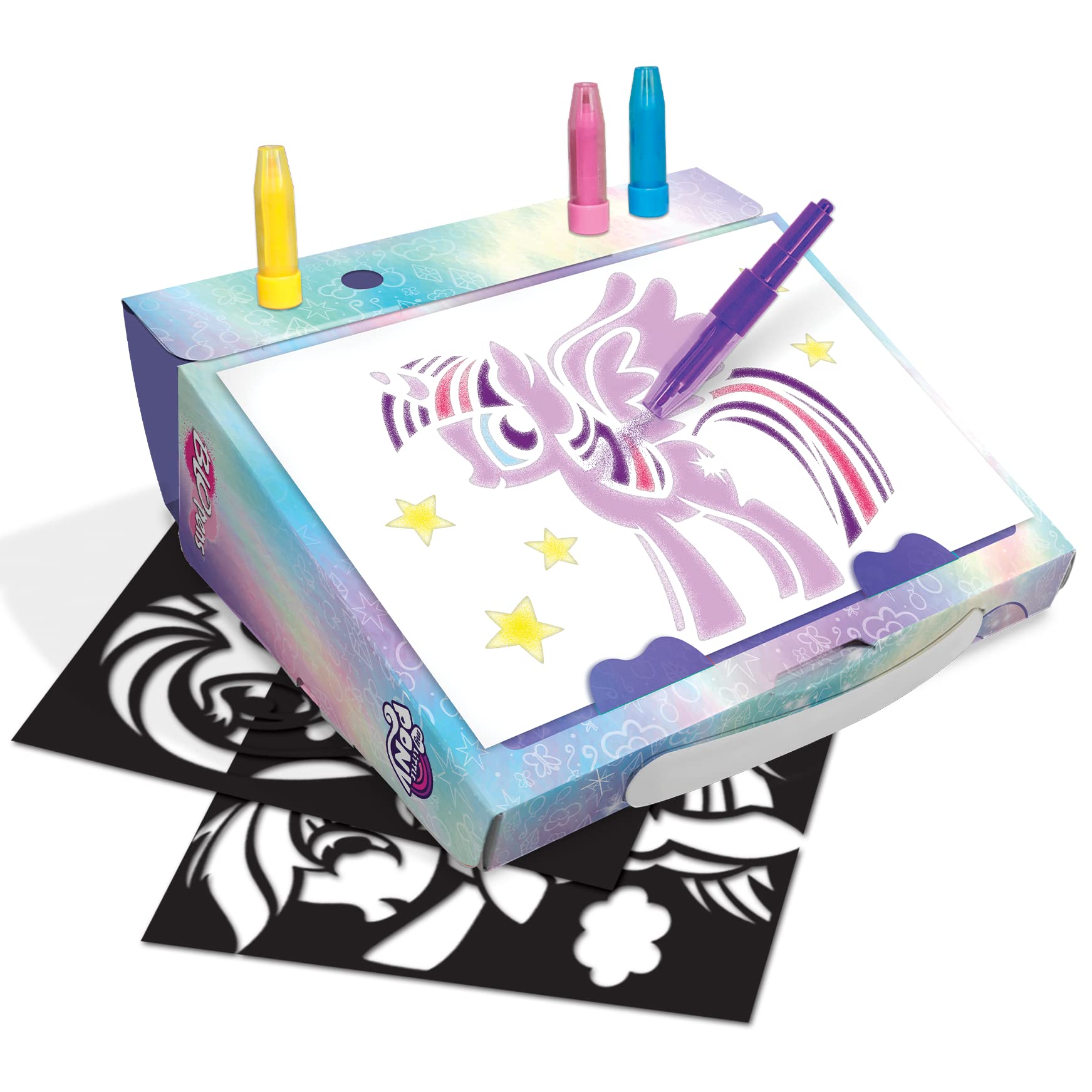 John Adams My Little Pony BLOPENS Creative Case | Airbrush Art Kit | Ages 4-8 | 9 Count