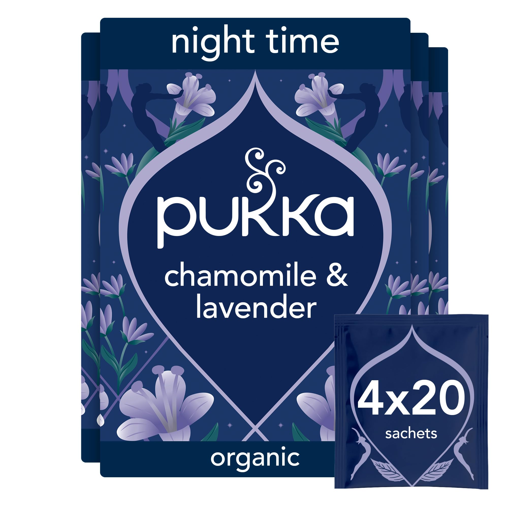 Pukka Herbs Night Time Organic Herbal Sleep Tea - 80 Count (4 Packs of 20) | Caffeine-Free