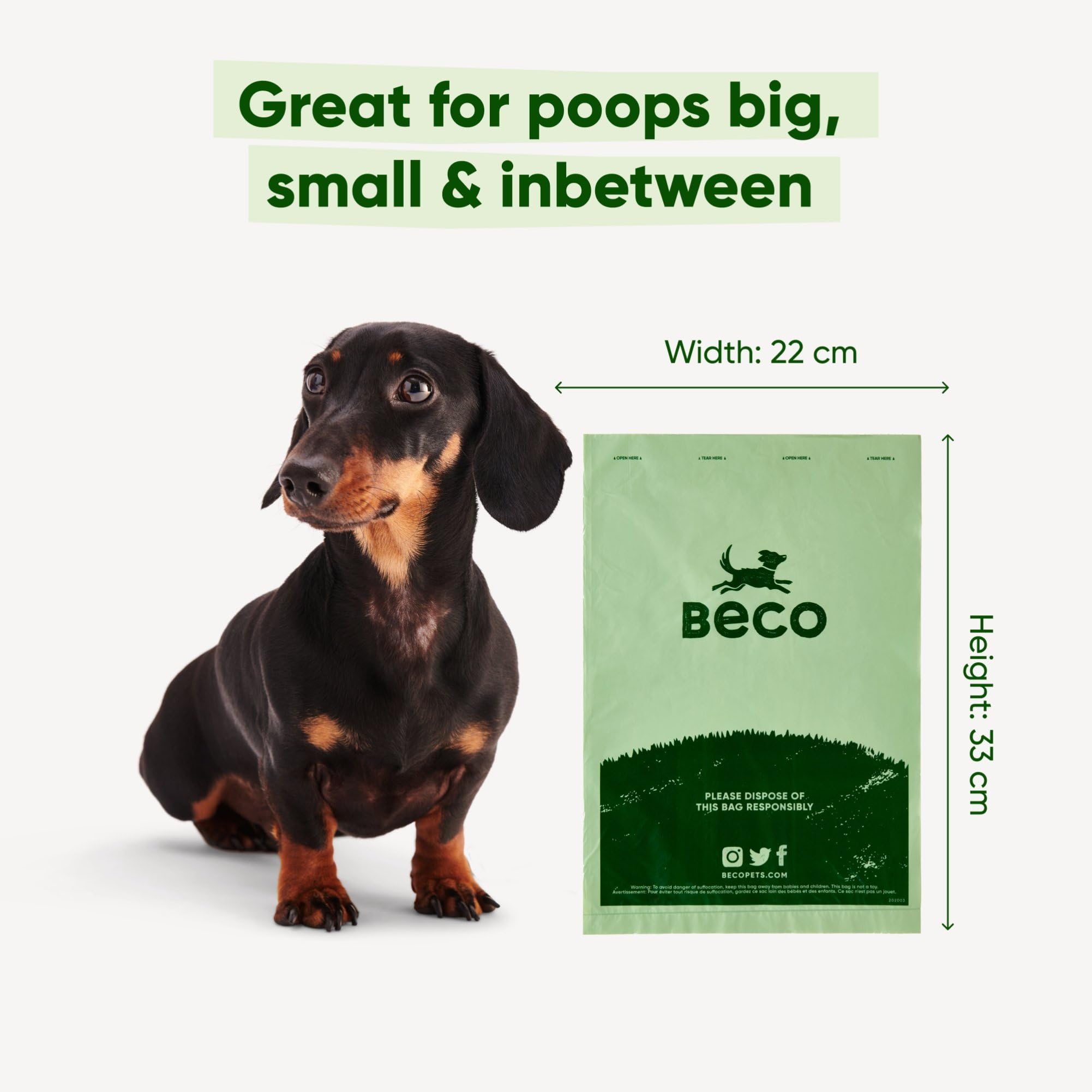 Beco Strong & Large Poop Bags - 540 Bags (36 Rolls of 15) - Unscented 5