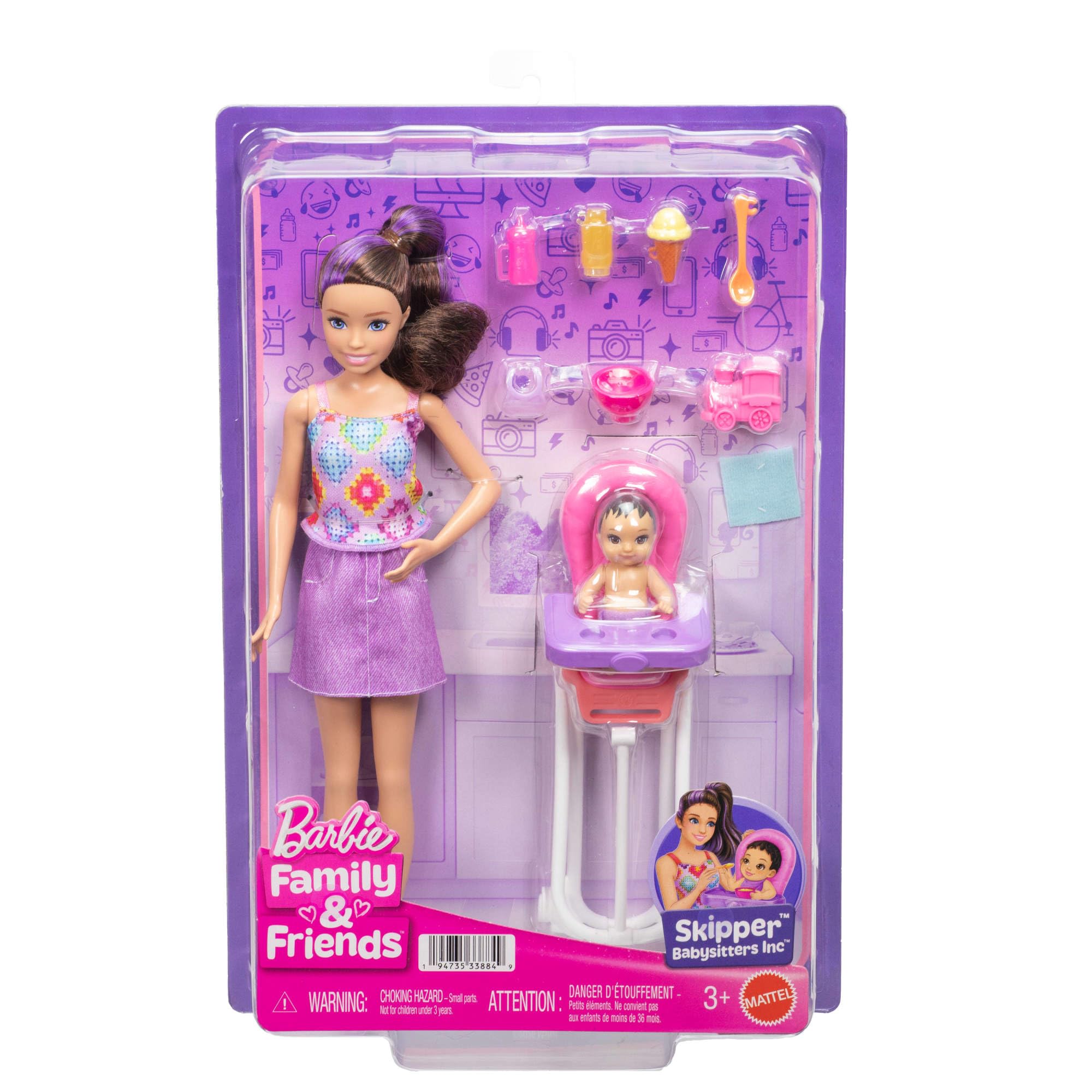 Barbie Skipper Babysitters Inc. Playset with Brunette Doll and Baby Toddler | Model JJB44 3