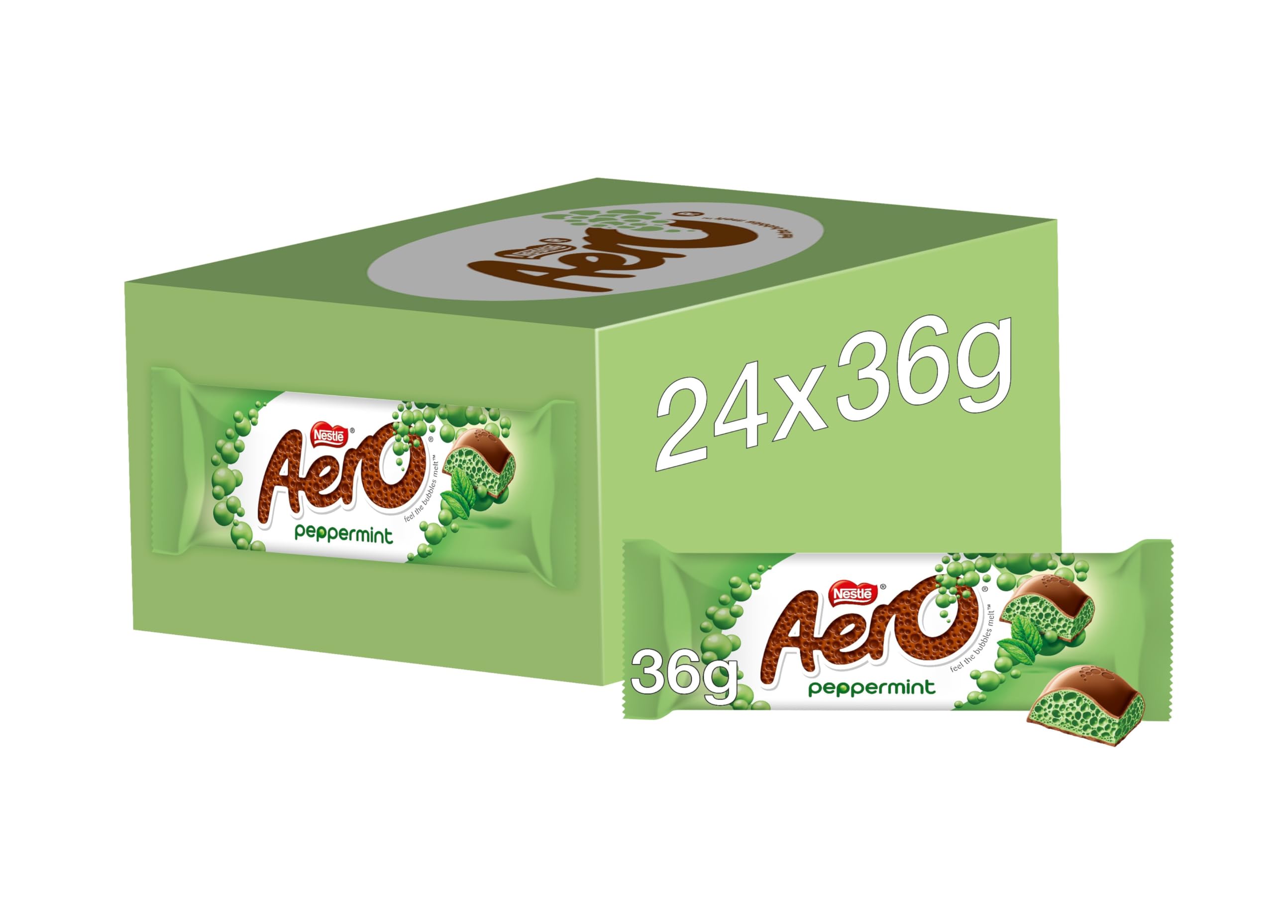 Aero Bubbly Peppermint Melts Sharing Bag – Milchschokolade mit Pfefferminzfüllung