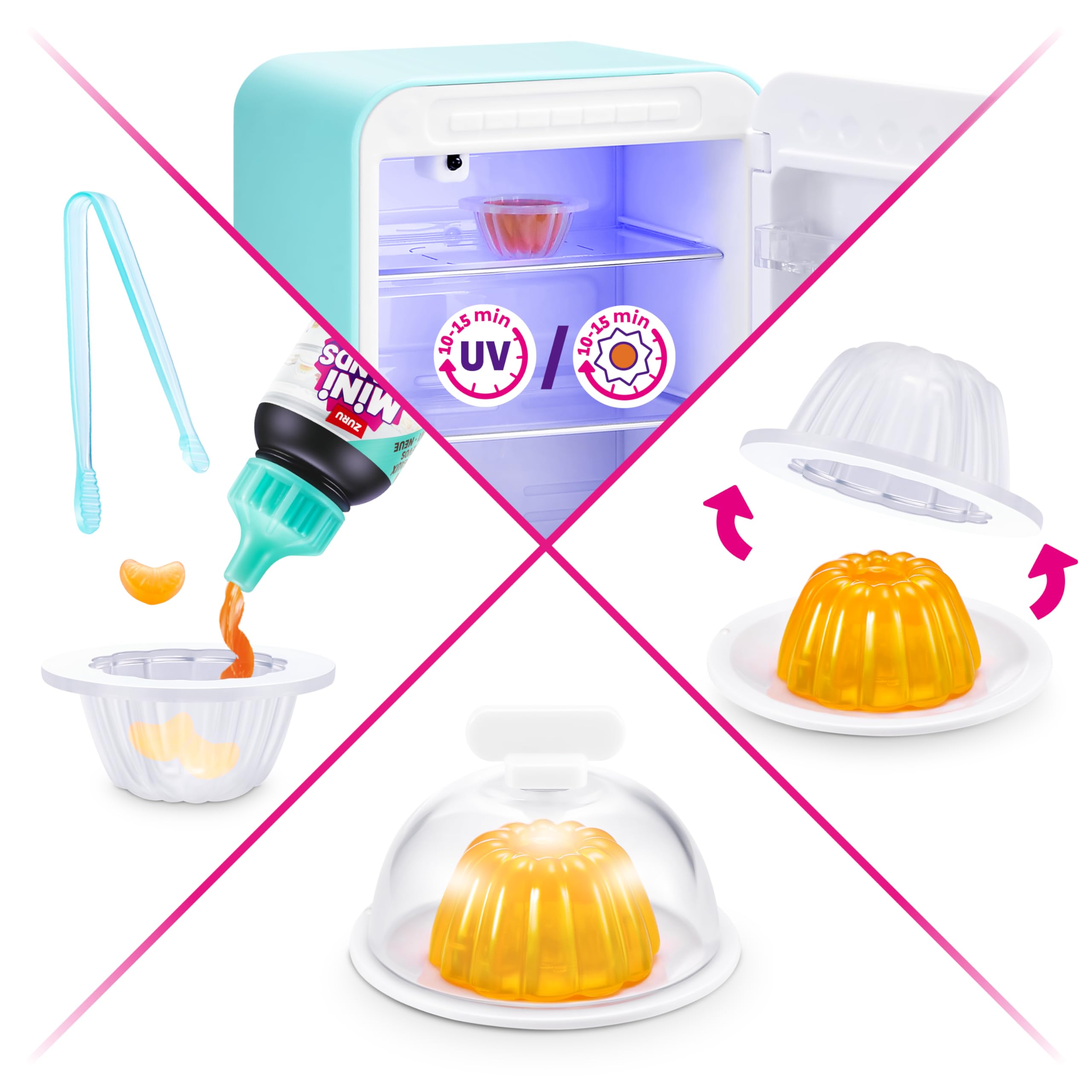 Mini Brands Fill the Fridge S1 Playset with 2pk INT Capsules - Collectible Mini Fridge Toy for Kids 8+ 4