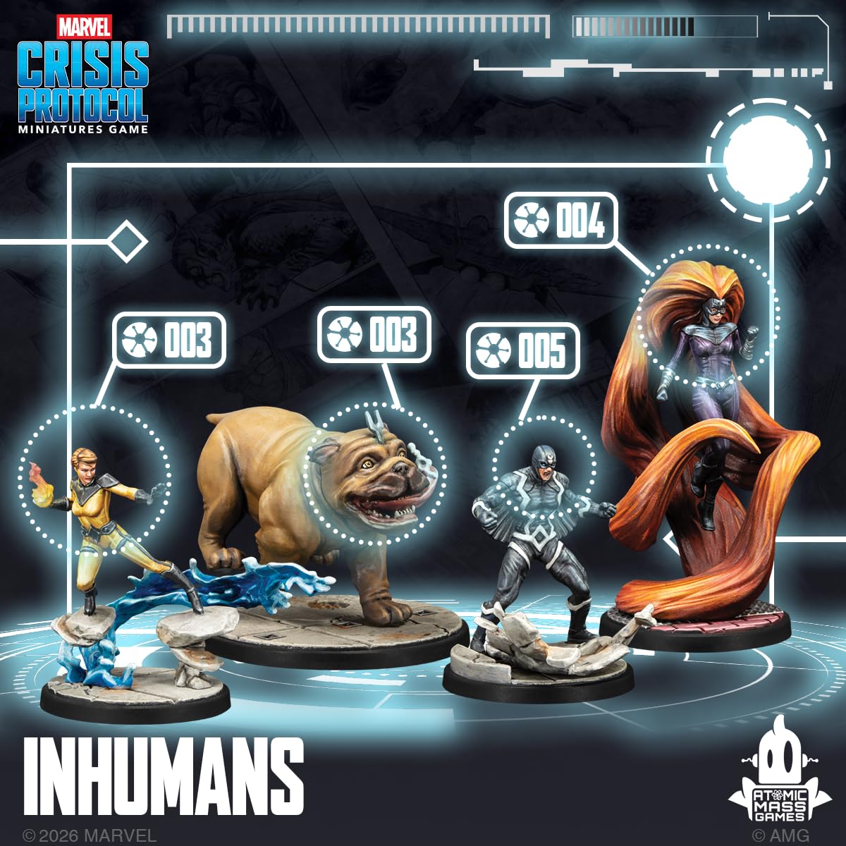 Asmodee Marvel: Crisis Protocol - Inhumans Affiliation Pack | 4 Miniatures | English Version 4