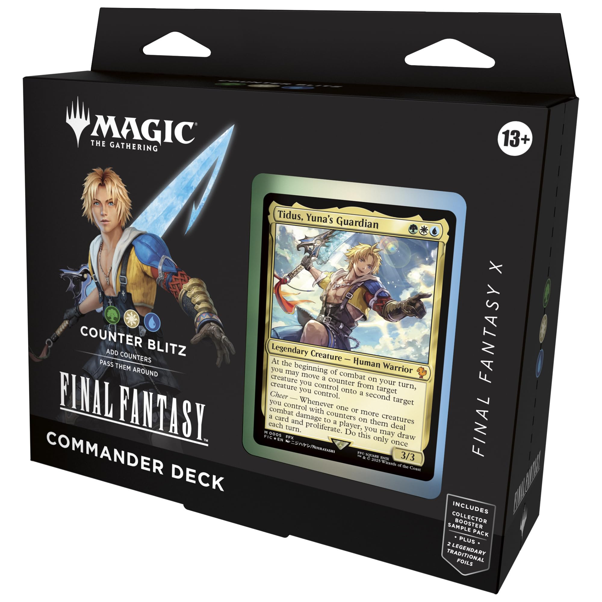 Magic: The Gathering Counter Blitz FINAL FANTASY X Commander Deck | Green-White-Blue | Includes 2 Foil Legendaries