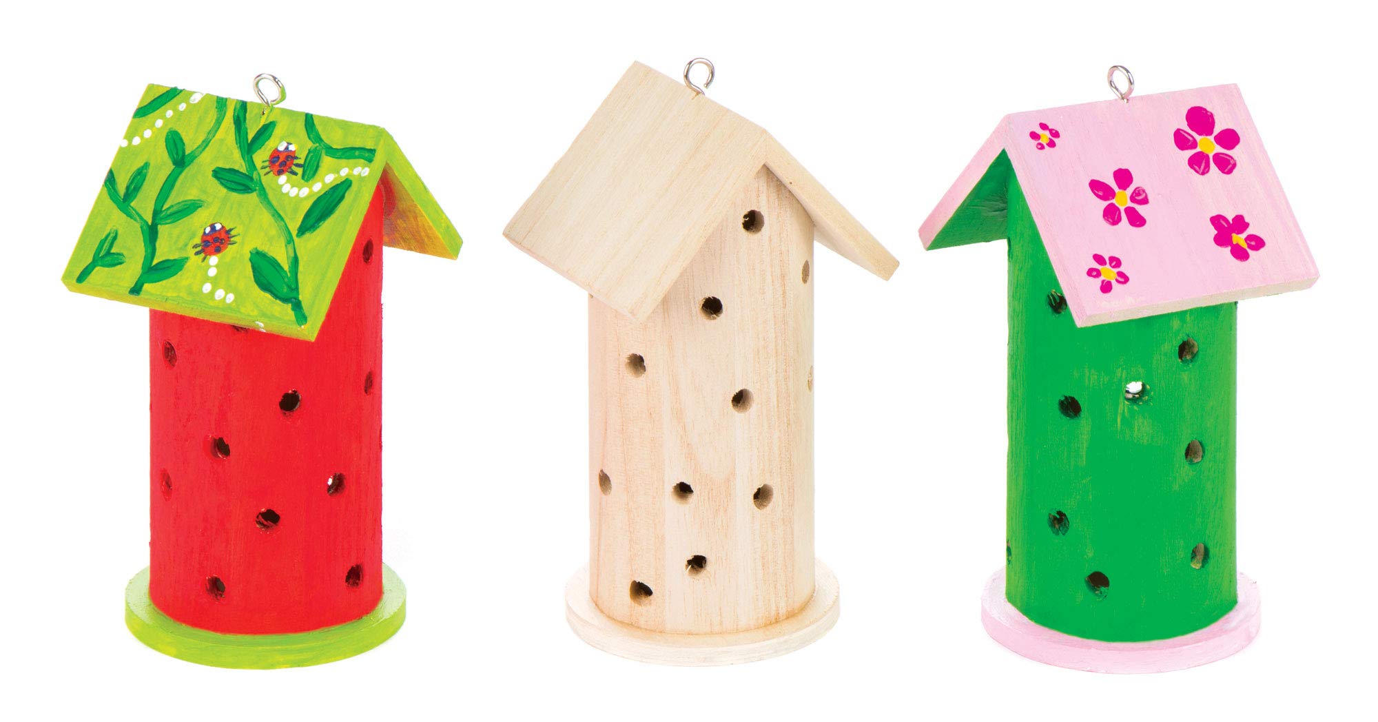 Baker Ross AV954 Wooden Ladybird House Craft Kit - Pack of 2 | 13cm x 7cm | Wood 4