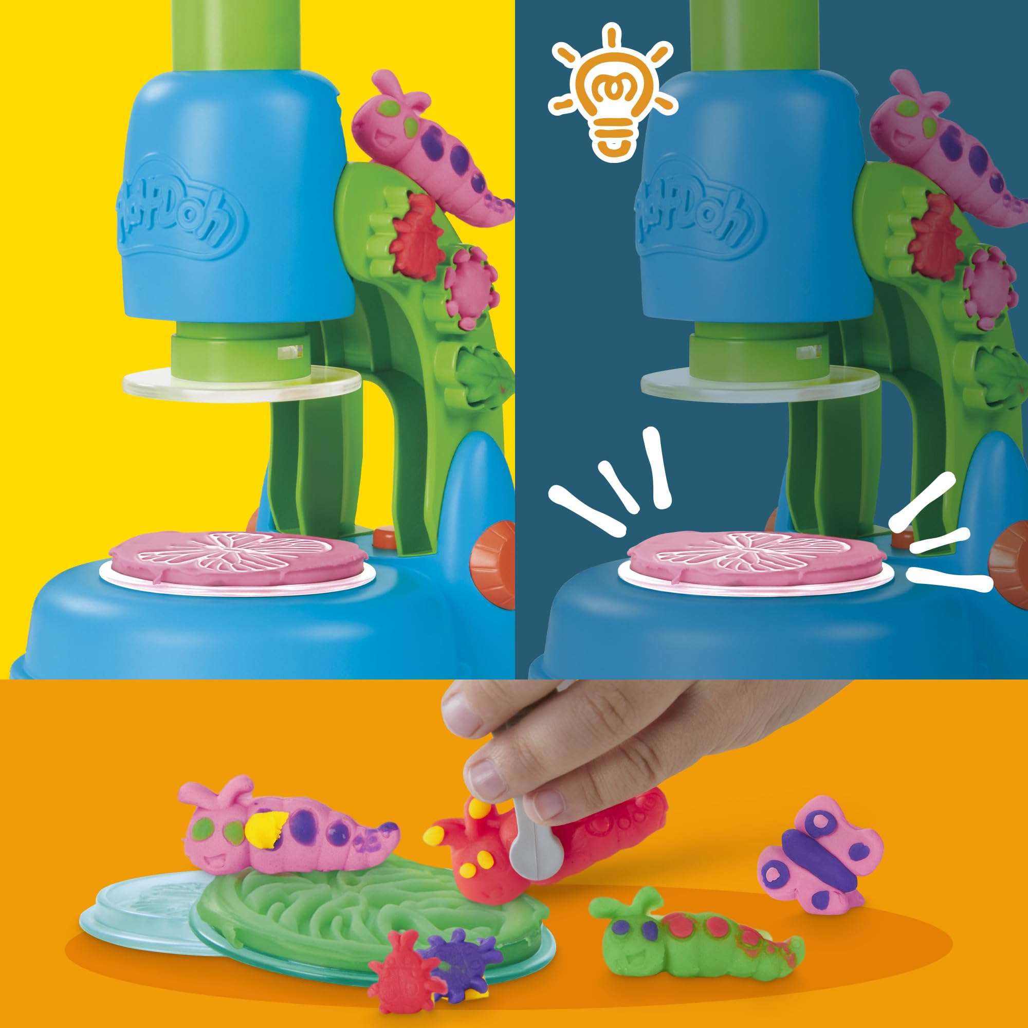 Play-Doh Light & Look Microscope Playset with 5 Tubs, Science Toy for Kids 3+ 4
