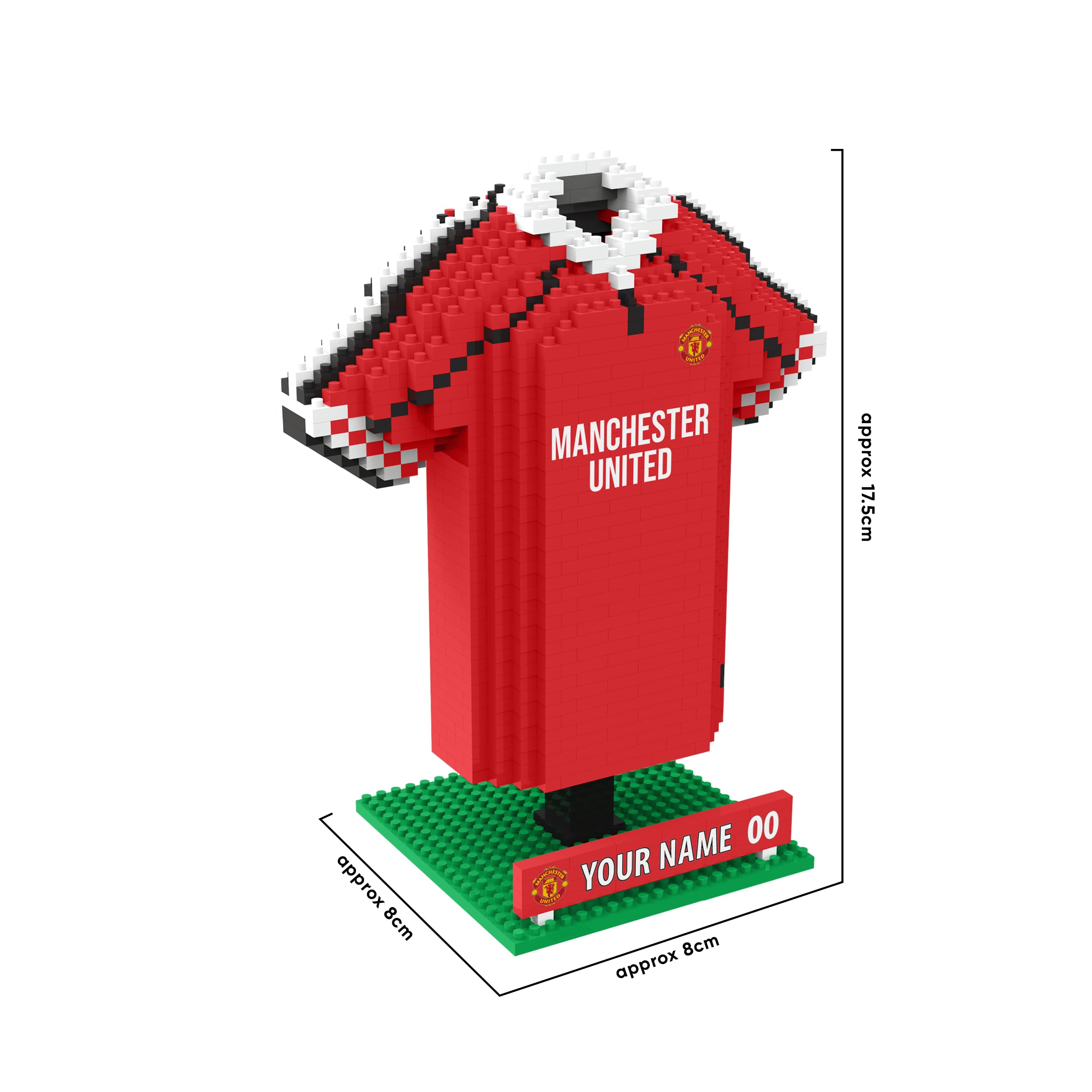 FOCO BRXLZ Manchester United FC Desk Shirt 3D Bricks Set | Personalizable | Ages 12+ 4