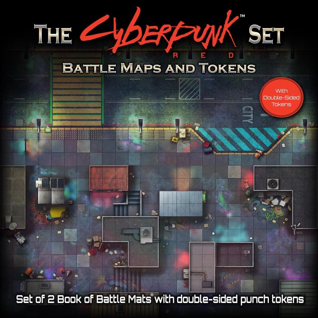 Loke BattleMats The Cyberpunk Set: Books of Battle Mats & Tokens for Cyberpunk RED