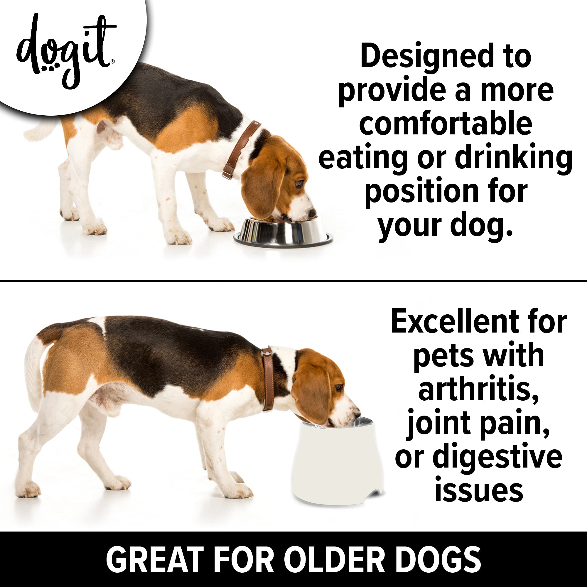 Dogit 2-in-1 Elevated Dog Bowl - 900 ml Capacity | Stainless Steel Insert | Nonslip Base 3