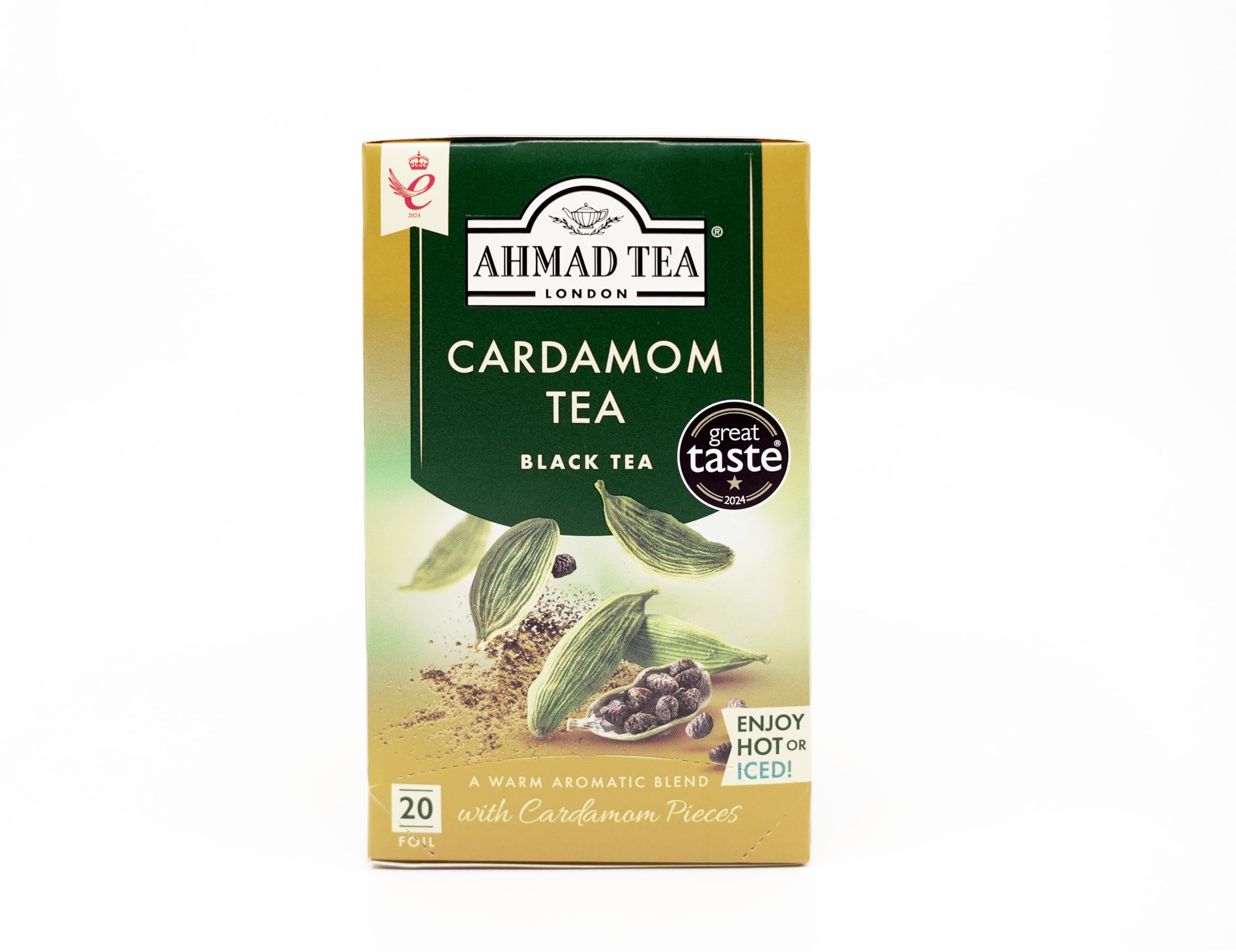 Ahmad Tea Cardamom Black Tea - Exotic Aromatic Blend | 20 Teabags (40g)
