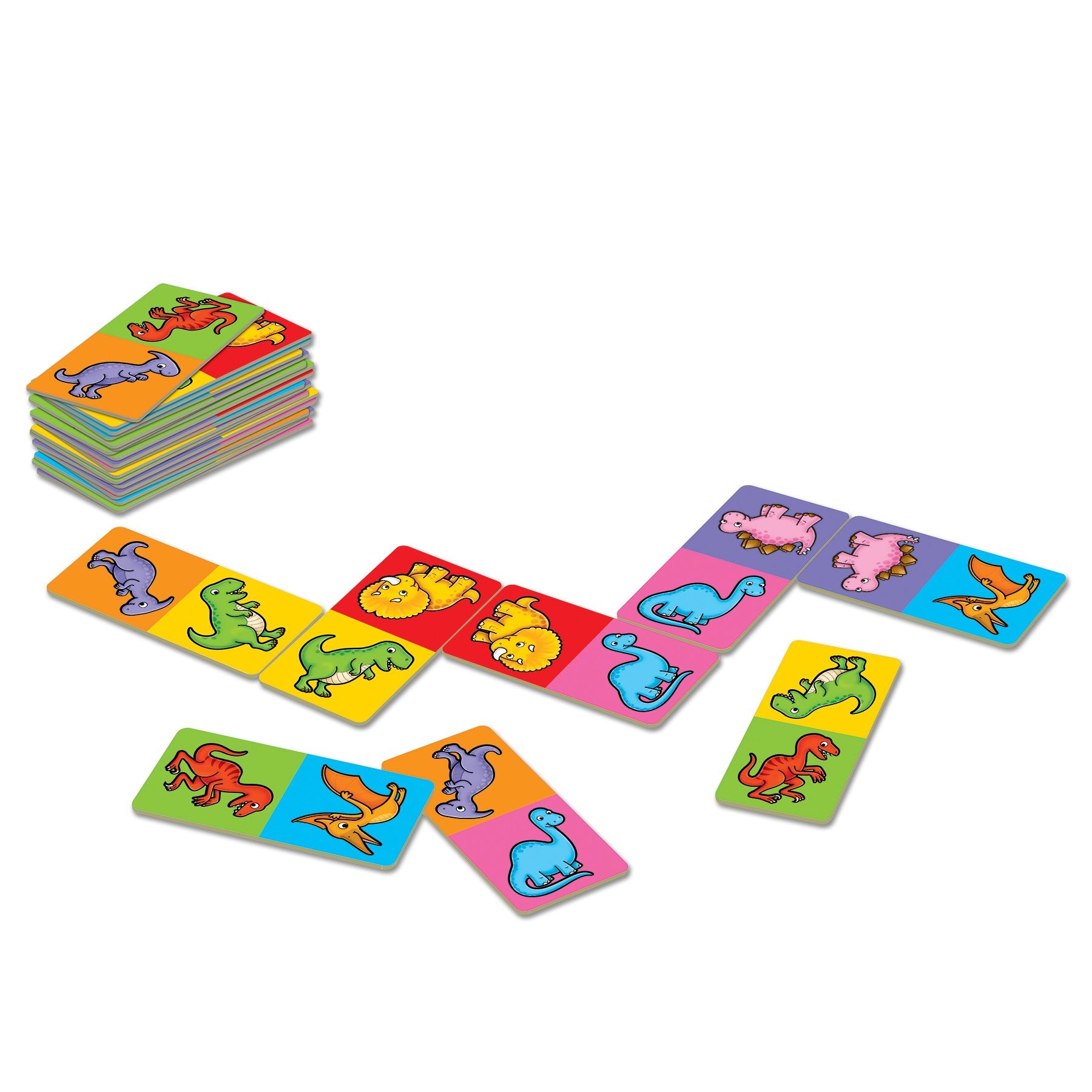 Orchard Toys Dinosaur Dominoes Mini Game - Travel Size for Ages 3-5 | 2-4 Players