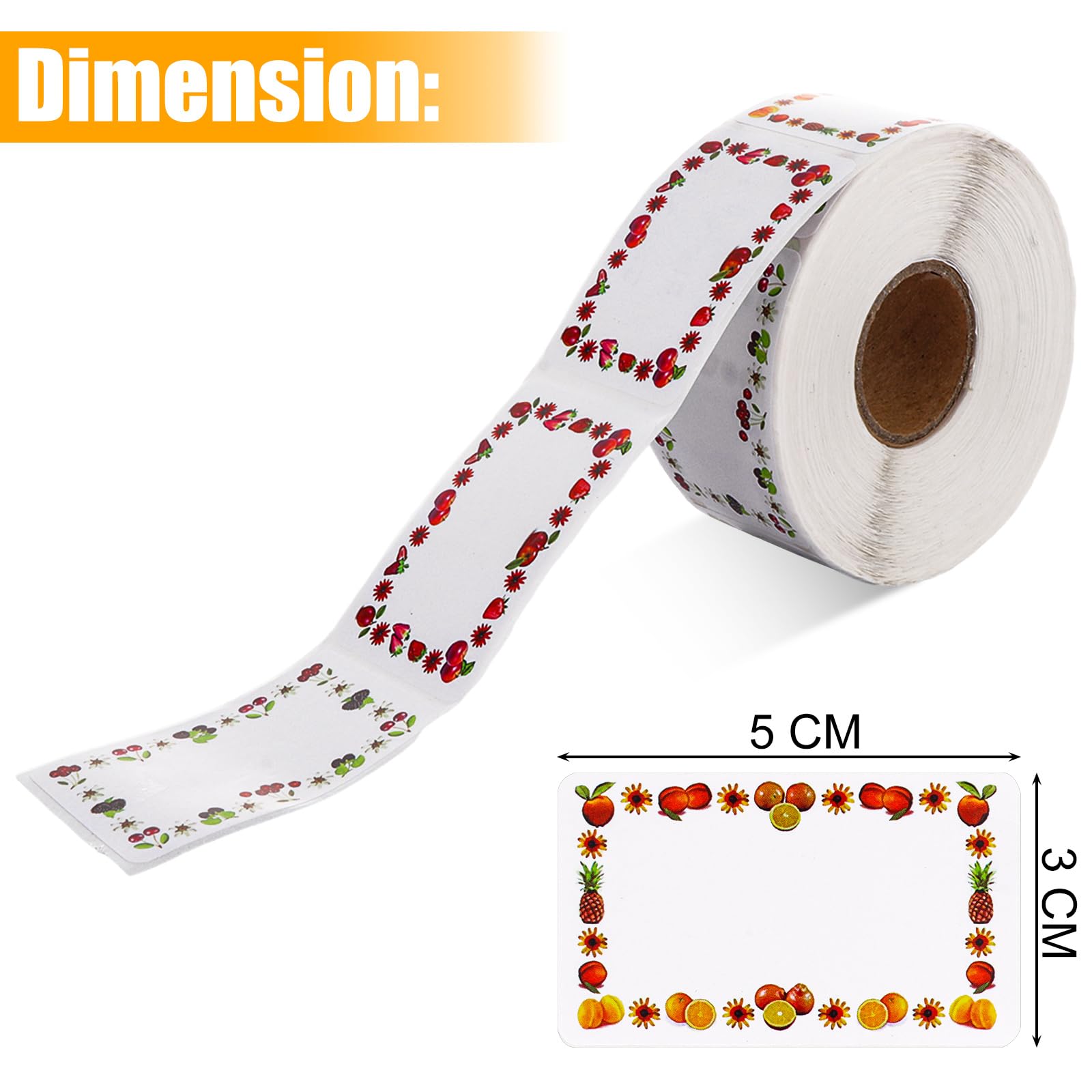ASelected 1000 Pcs Jam Jar Labels, 30 x 50 mm All-Purpose Self-Adhesive Stickers, Multi-colored