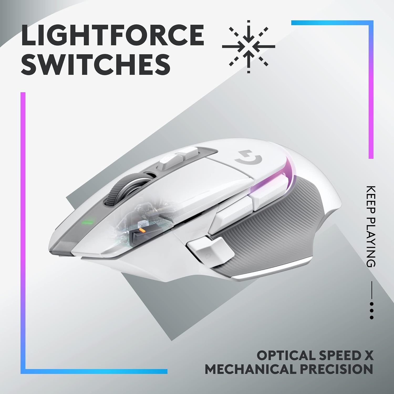 Logitech G502 X PLUS LIGHTSPEED Wireless RGB Gaming Mouse - White 7