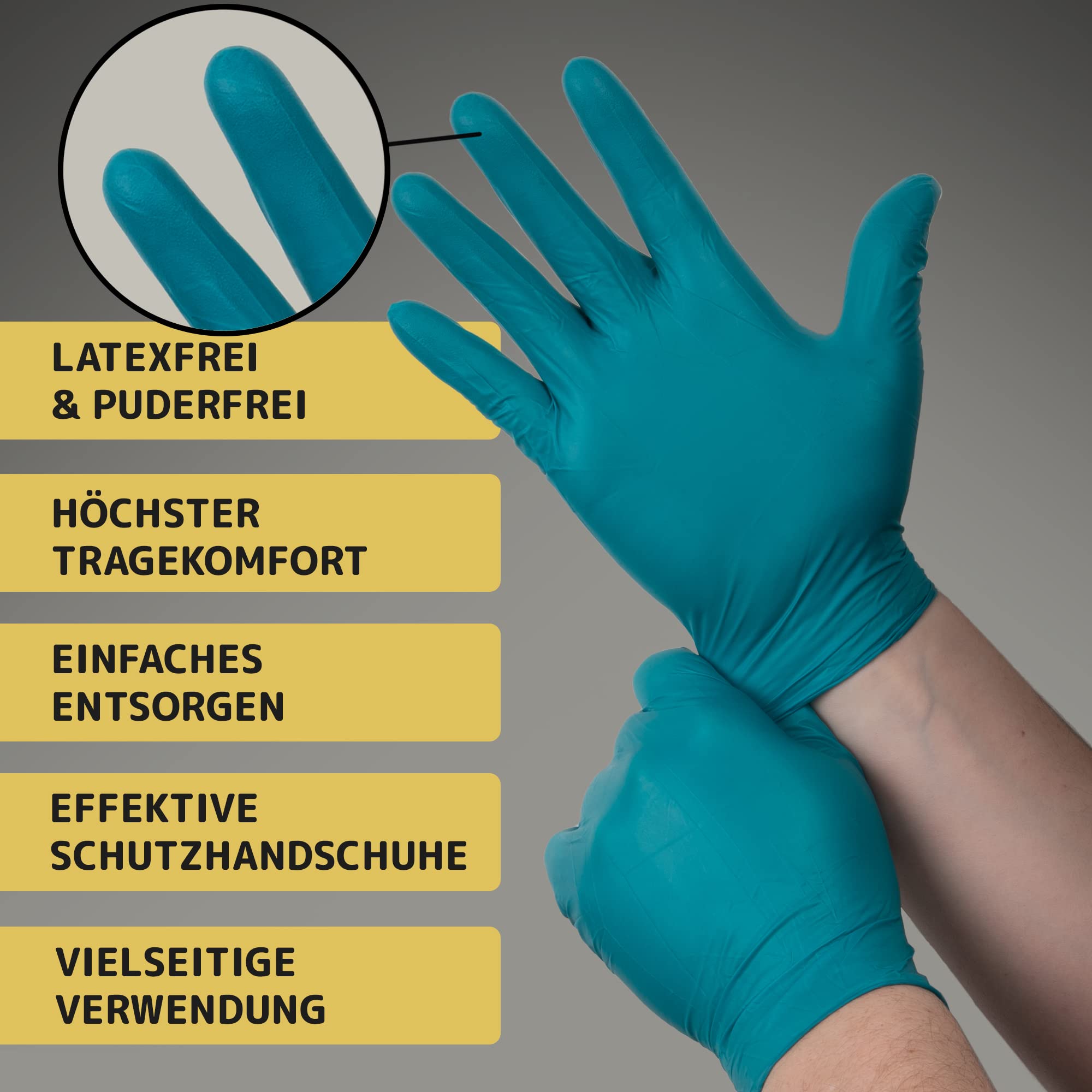 ABENA Nitrile XXL Green Disposable Gloves - Pack of 100 | Puncture Proof 4